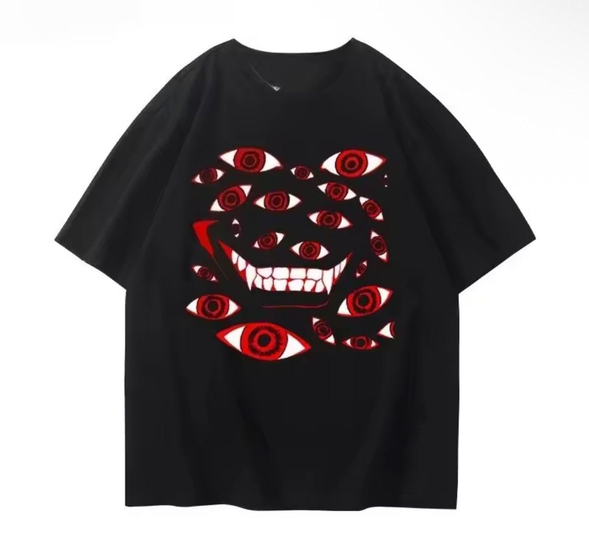 Other Streetwear Gothic Creepy Red Eyes Teeth Print T-Shirt Punk Size US XL / EU 56 / 4 - 1 Thumbnail