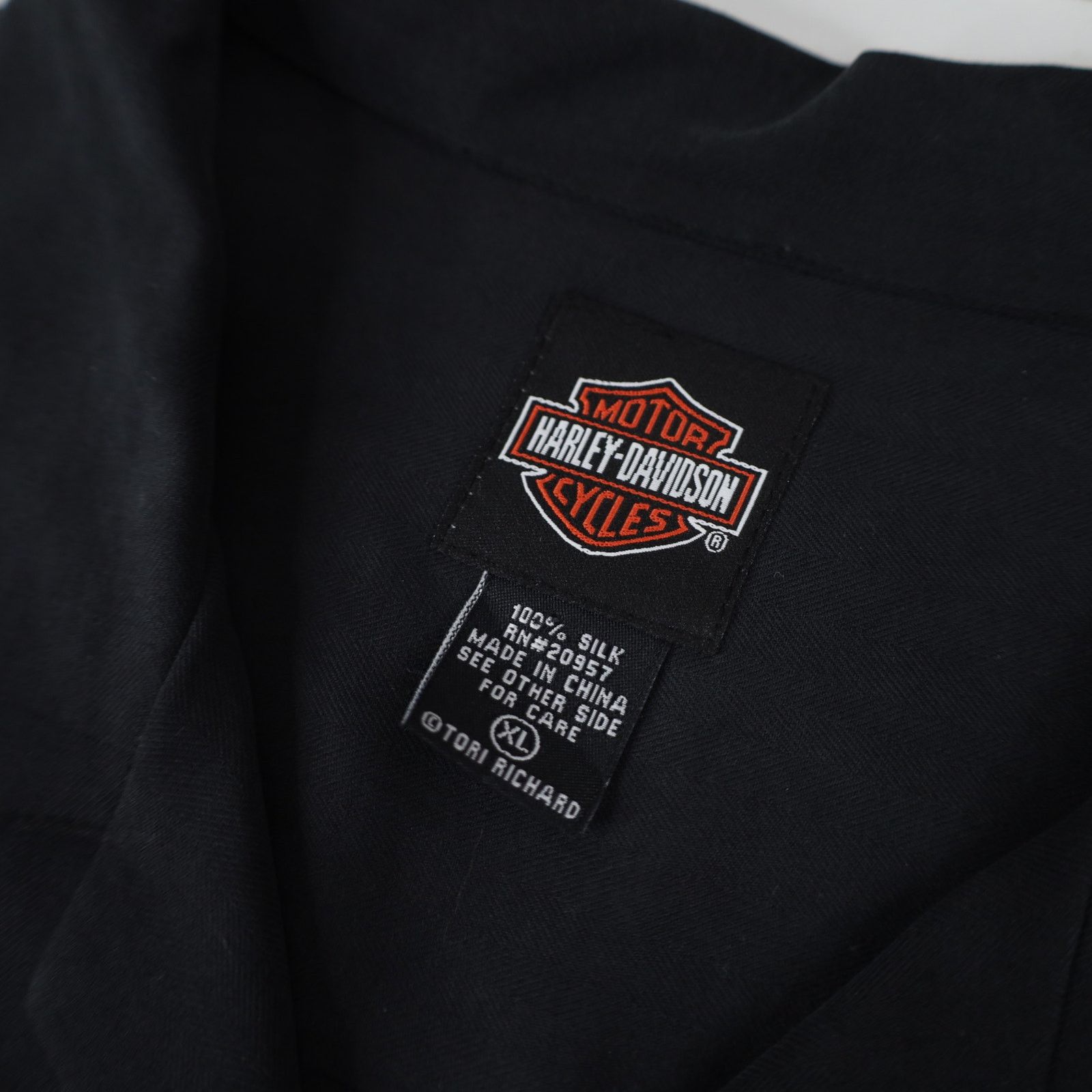 Harley Davidson × Tori Richard × Vintage VTG Harley Davidson x Tori Richards Embroidered Silk Shirt Size US XL / EU 56 / 4 - 7 Thumbnail