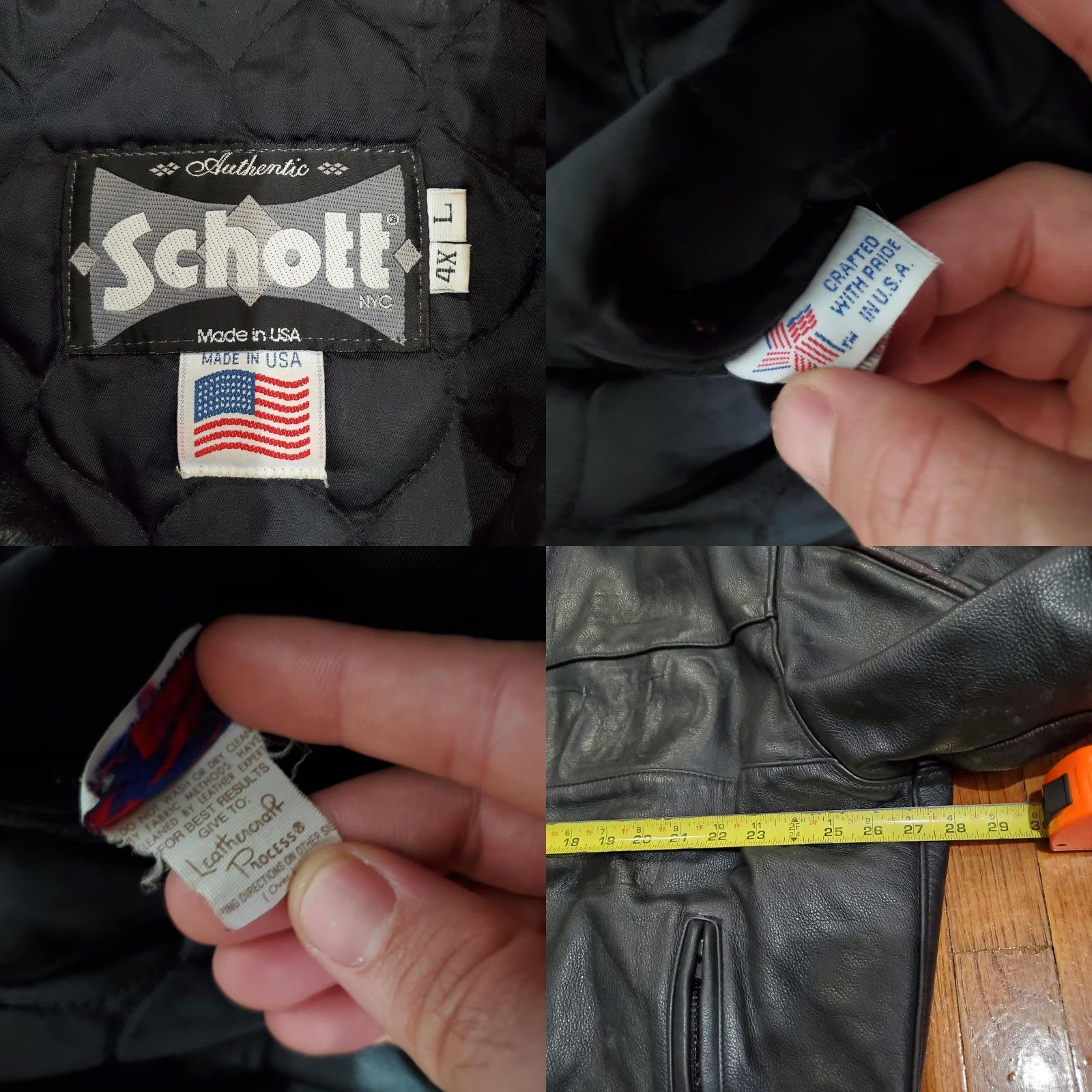 Schott VINTAGE Schott NYC Leather Jacket Mens 4XL Long Black Motorcycle Cafe Racer Made USA Size US XXL / EU 58 / 5 - 8 Thumbnail