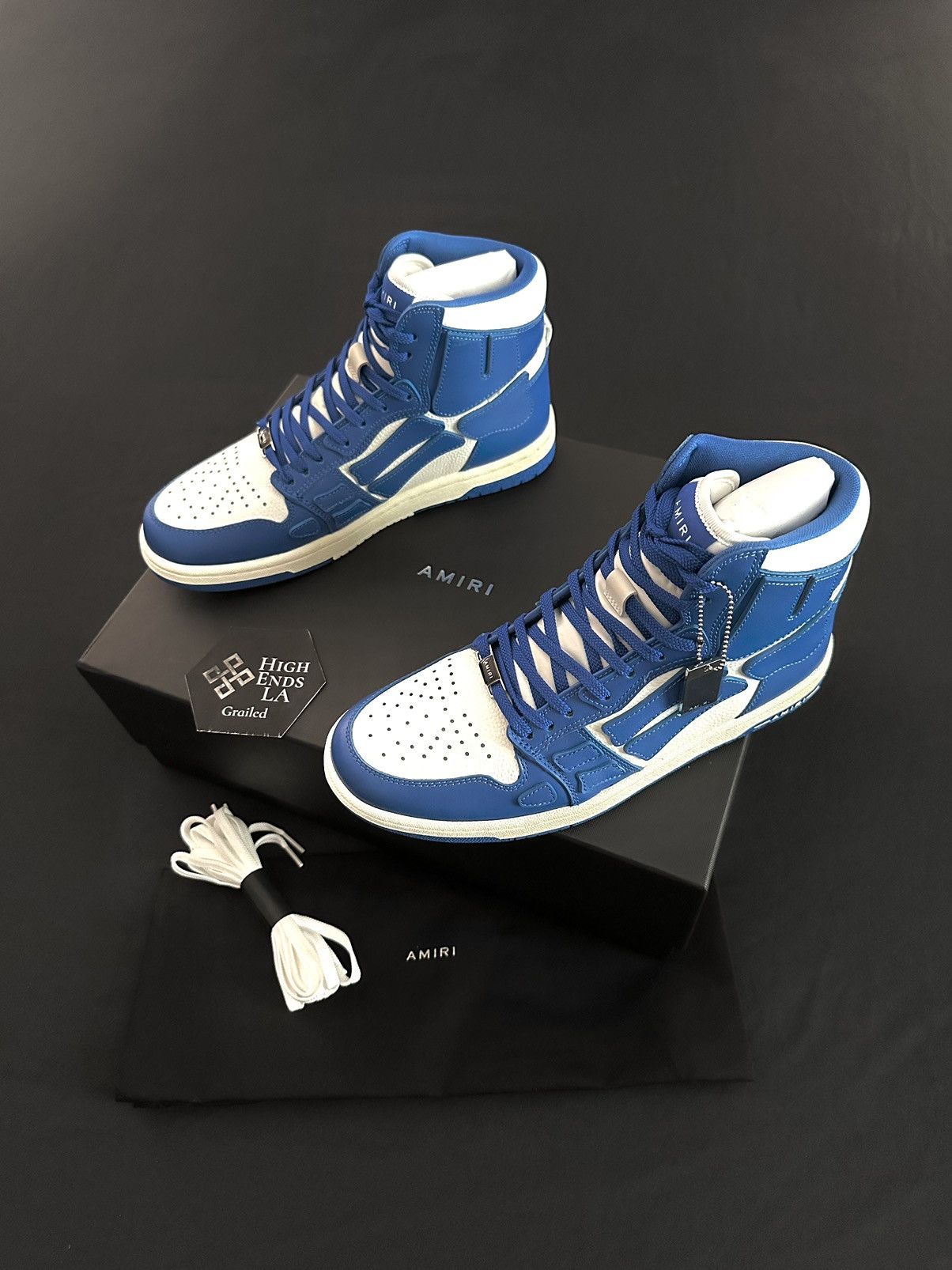 Amiri Amiri Blue Skel Hi Top Sneakers Size US 9 / EU 42 - 1 Thumbnail