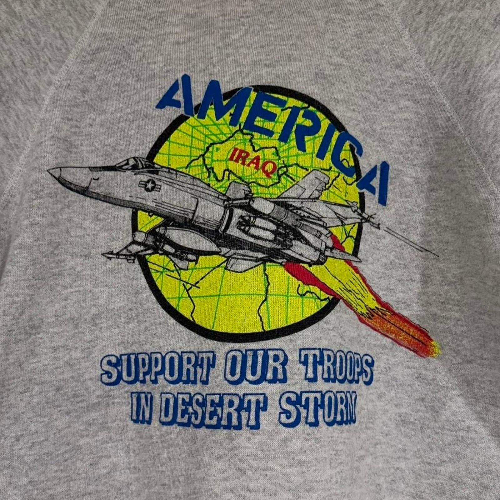 Tultex Vintage America Support Our Troops Desert Storm Sweatshirt Size US M / EU 48-50 / 2 - 2 Thumbnail
