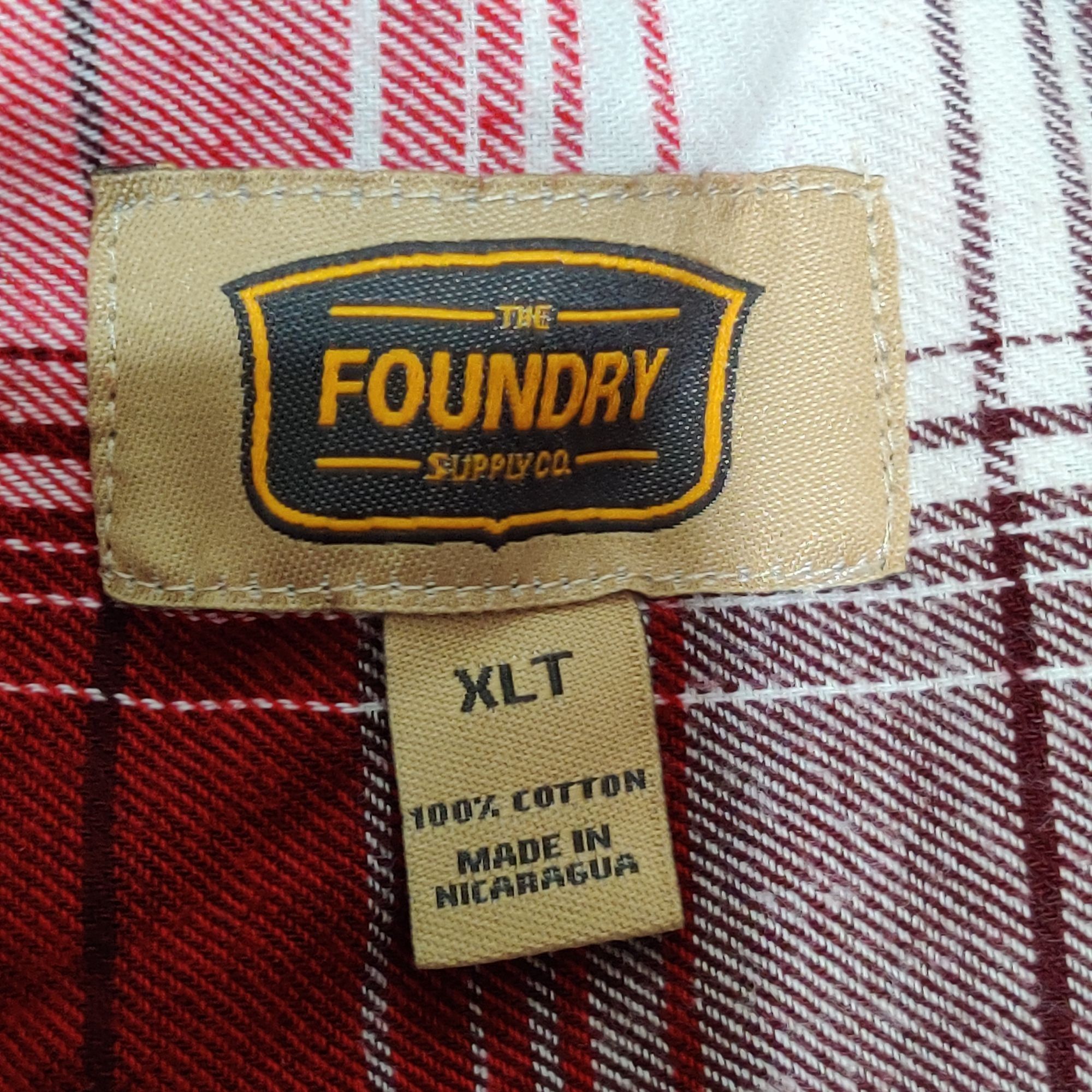 Other The Foundry Supply Mens Shirt Flannel Button Up Plaid Red Wh Size US XL / EU 56 / 4 - 4 Thumbnail