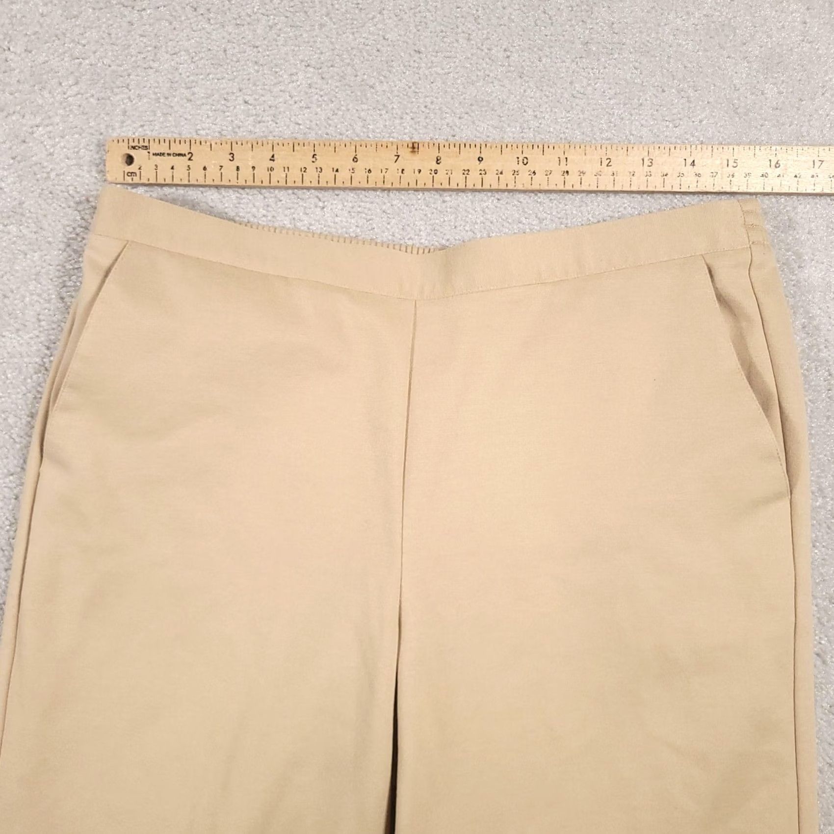 Vintage Alfred Dunner Pants Womens 10 Beige Straight Leg Pull On Pockets Stretch Comfort Dress Pants Size 32" / US 10 / IT 46 - 7 Thumbnail