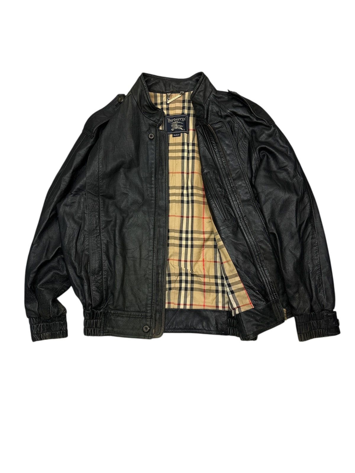 Burberry × Vintage Burberry Vintage Leather Jacket Duffle