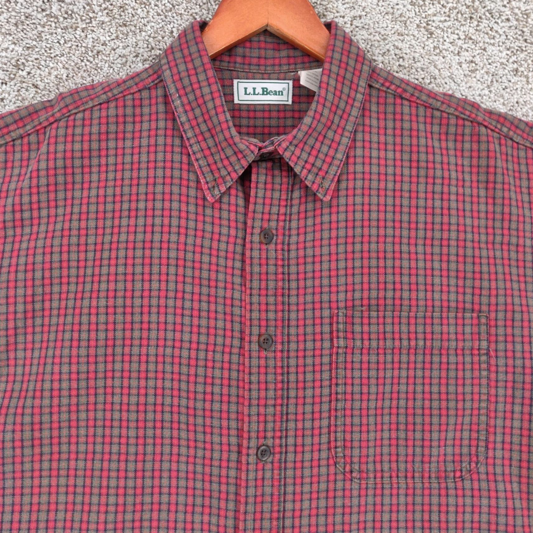 Vintage Vintage L.L. Bean Flannel Shirt Men's Big & Tall Large Check Plaid Workwear Casual All Seasons Size US L / EU 52-54 / 3 - 3 Thumbnail