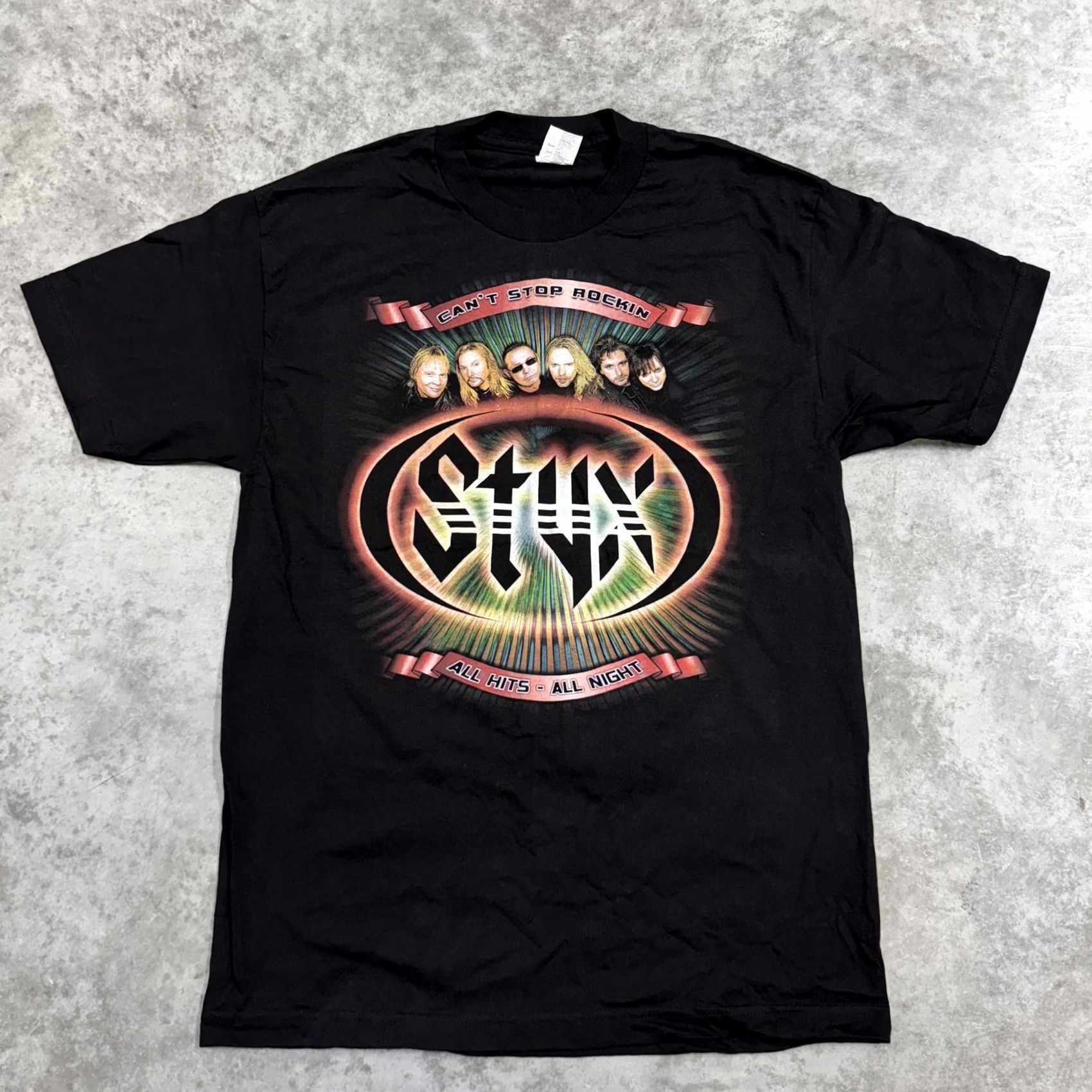 Vintage Styx Shirt Mens L Black Can't Stop Rockin Tour Concert Band Graphic Tee Size US L / EU 52-54 / 3 - 2 Thumbnail