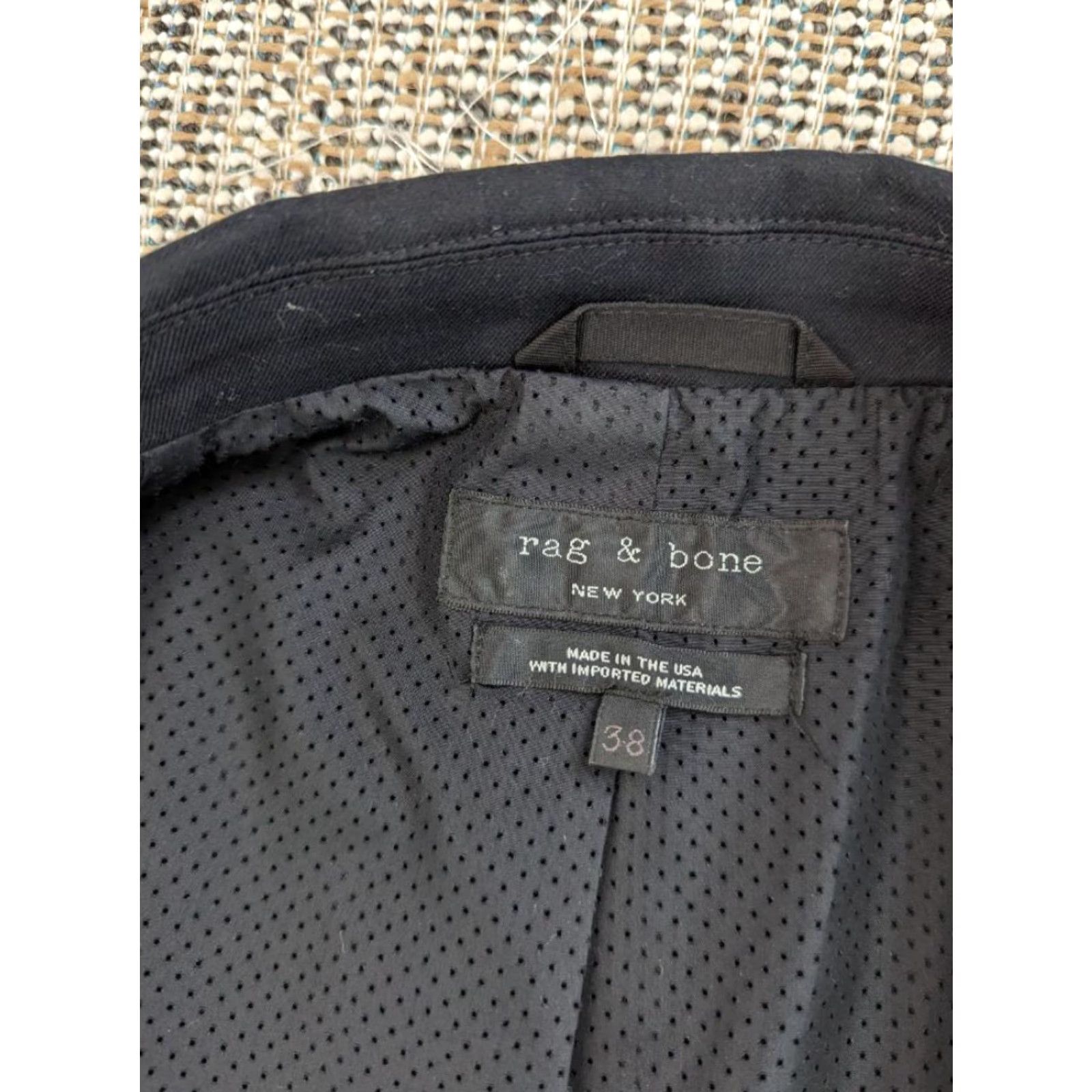 Rag & Bone Rag & Bone blazer Blazer 36 Black USA made cotton Twill Notch Lapel Men Regular 2-Button Single-Breasted Formal Vintage? Size 36R - 5 Thumbnail
