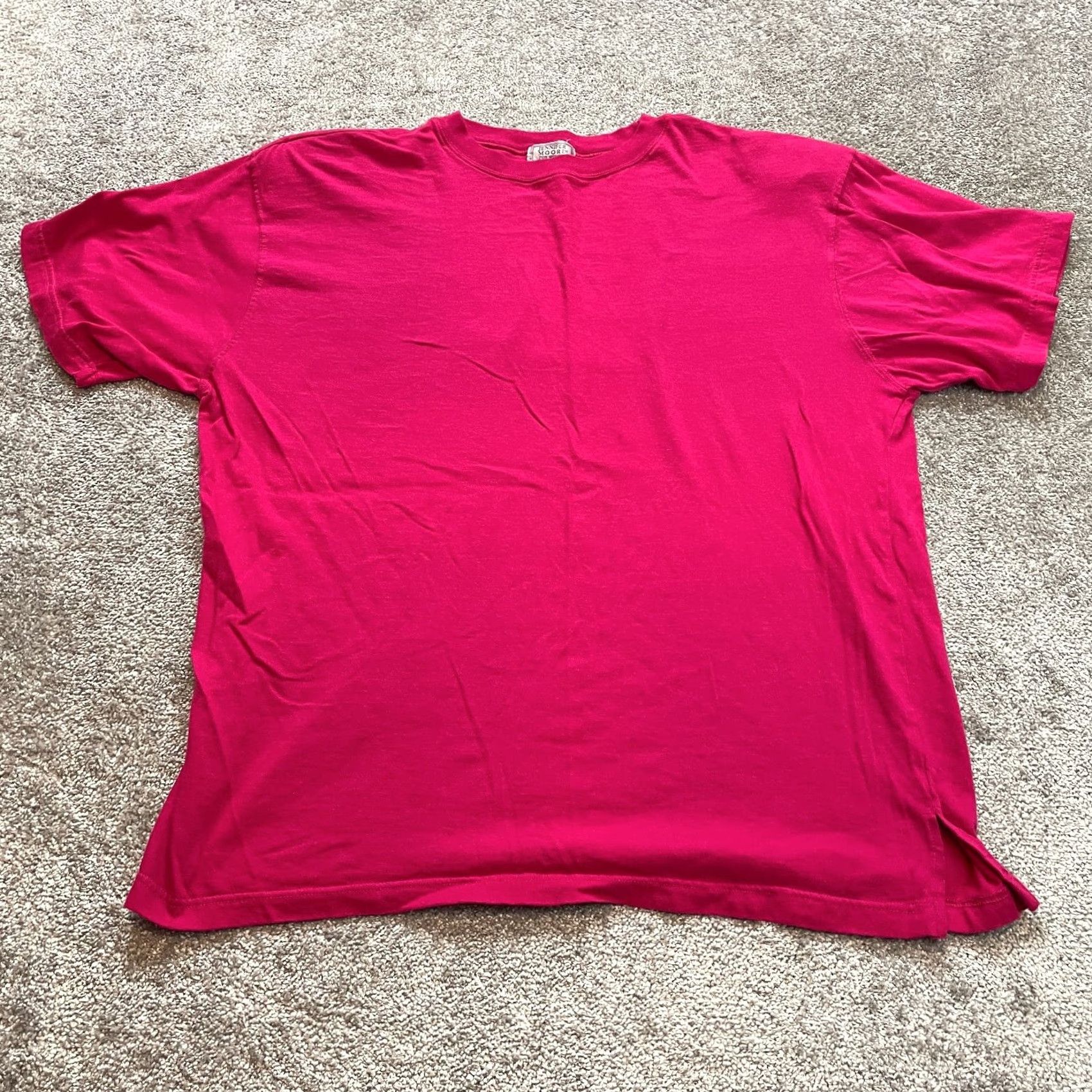 MooRER Jennifer Moore Shirt Womens Plus 2X Pink Short Sleeve Padded Shoulders Cotton Size XXL / US 16-18 / IT 52-54 - 2 Thumbnail