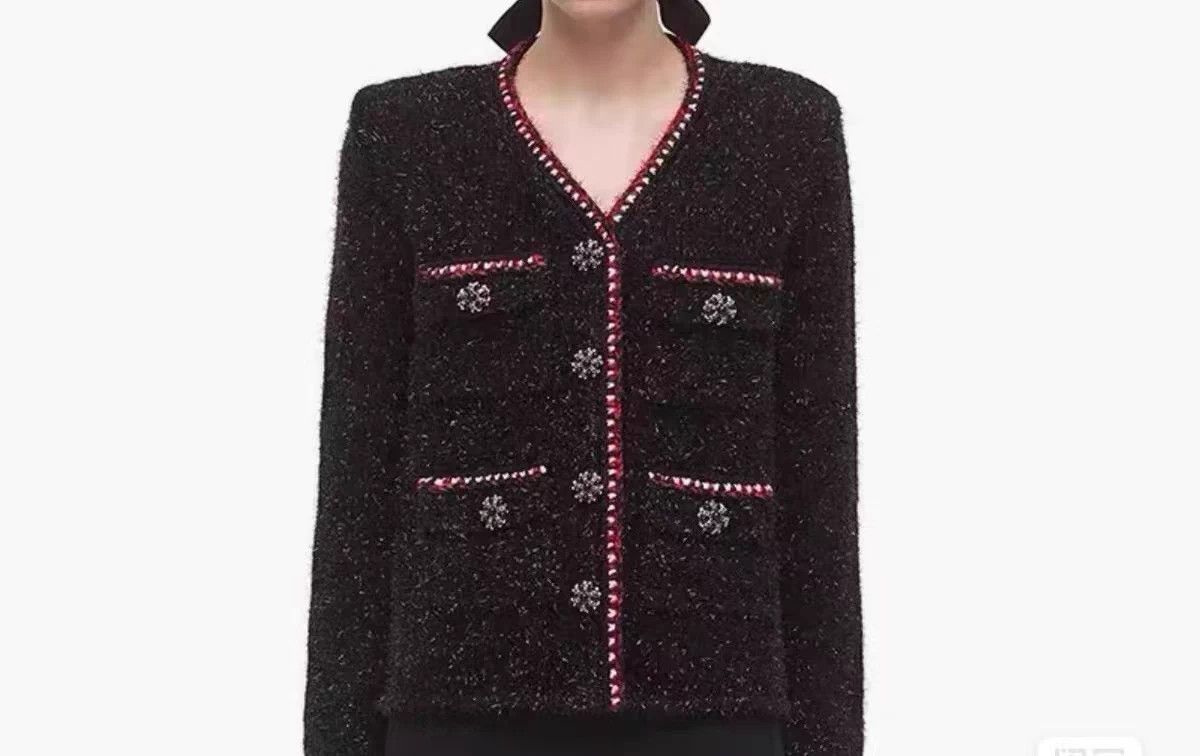 Self-Portrait Self-Portrait Classic Coco Metallic Knit Cardigan Fall Size S / US 4 / IT 40 - 8 Thumbnail