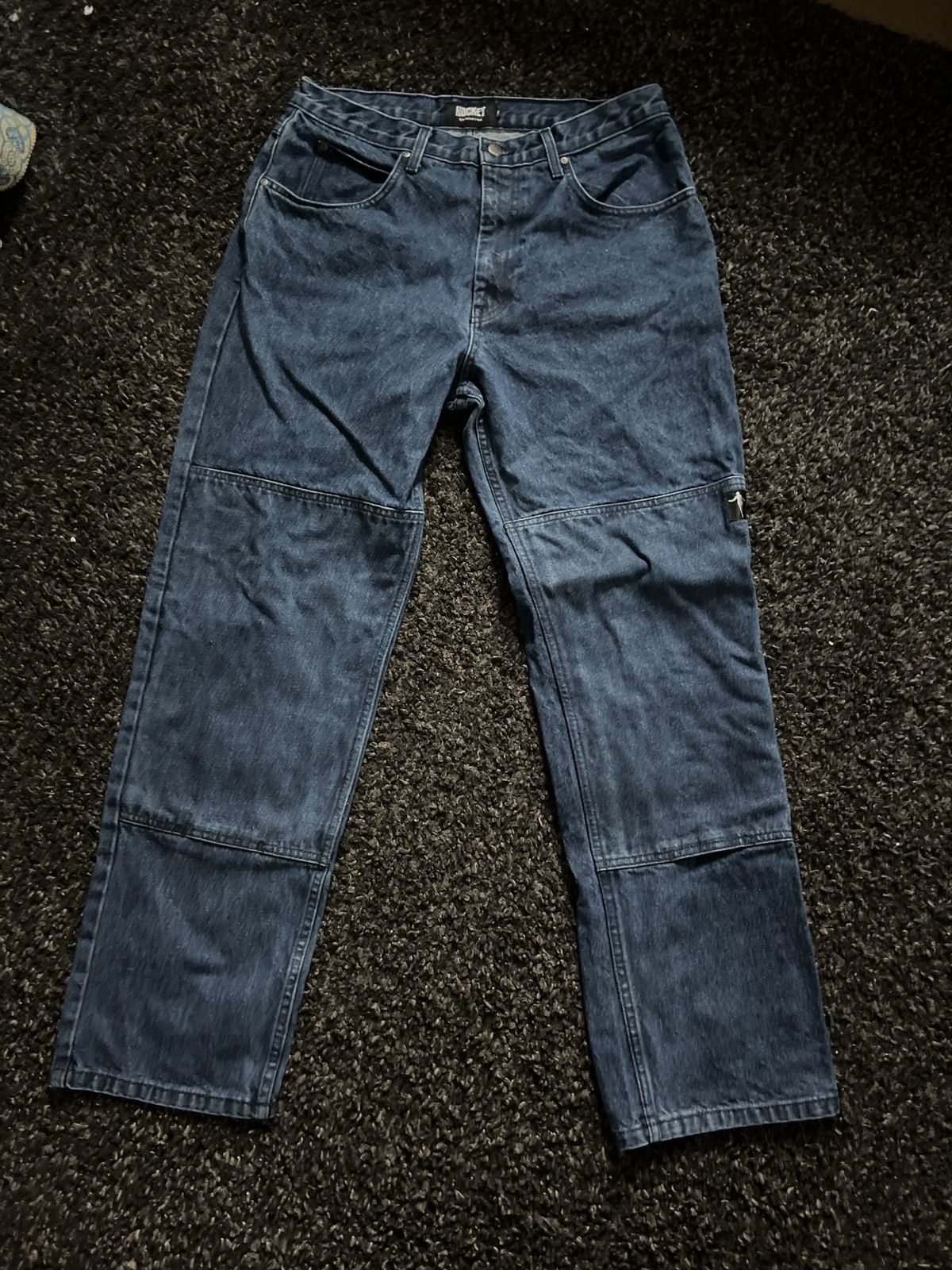 image of Fa x Fucking Awesome Hockey Double Knee Baggy Jeans in Navy, Men's (Size 34)
