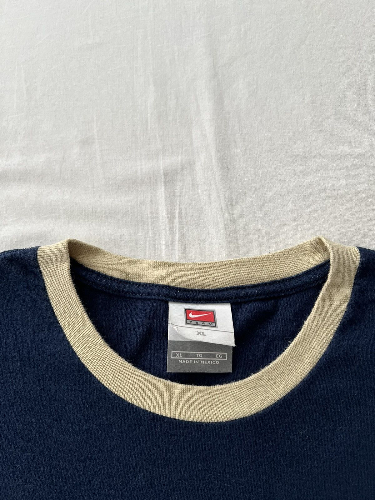 Nike Vintage 90s Nike Navy Ringer T-shirt Size US XL / EU 56 / 4 - 9 Thumbnail