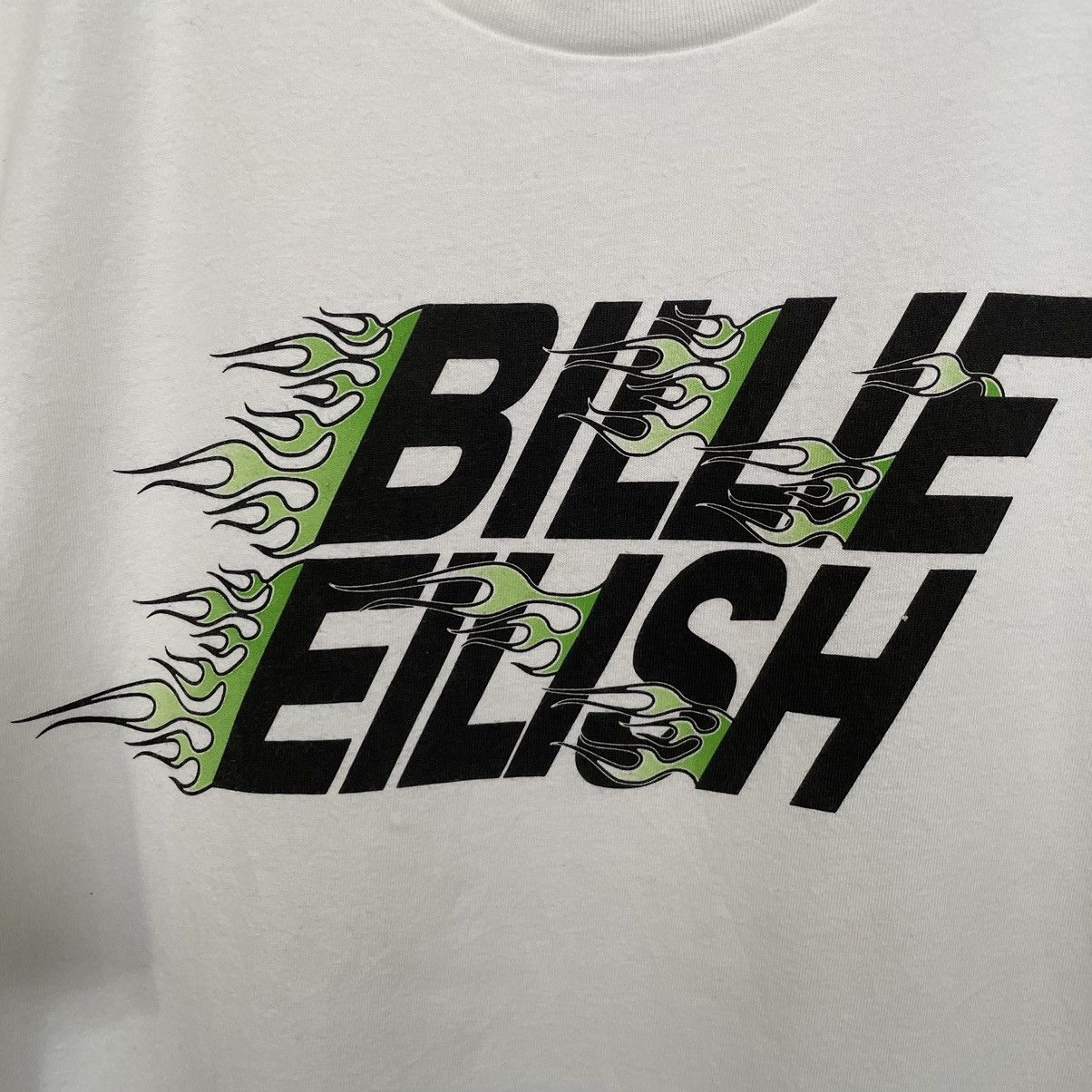 Billie Eilish × Japanese Brand Billie Eilish Flaming Spell Out Oversize T Shirt Size US S / EU 44-46 / 1 - 2 Thumbnail