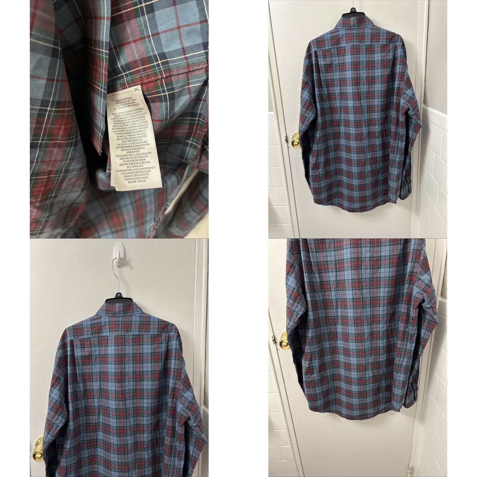 Polo Ralph Lauren Polo Ralph Lauren Shirt Mens L Blue Red 100% Cotton Stretch Plaid Button Up L/S Mens Regular Modern Classic Mens Shirt Size US L / EU 52-54 / 3 - 8 Thumbnail