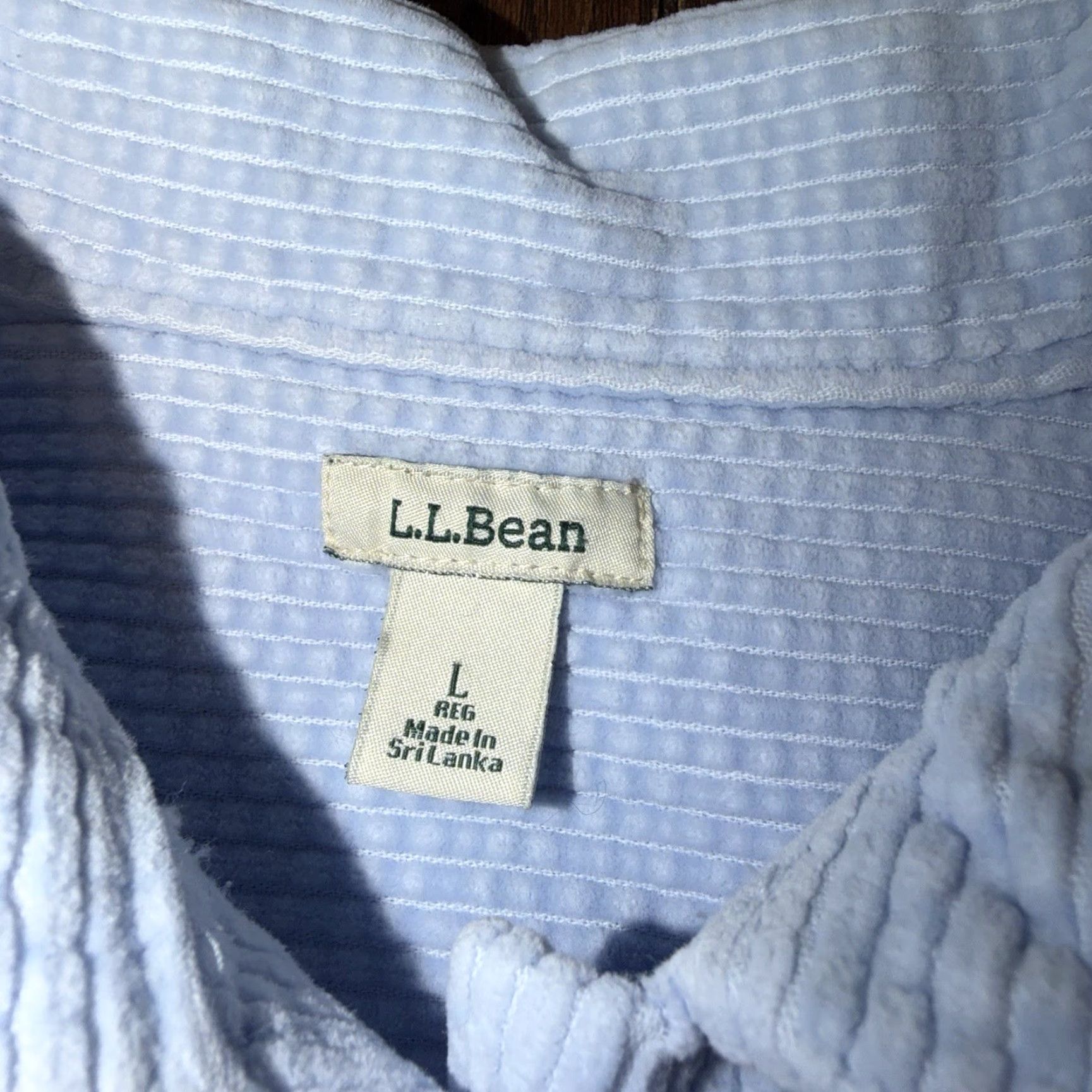 Vintage LL Bean Shirt Womens Large Blue Corduroy Button Up Casual Comfort 266127 Size L / US 10 / IT 46 - 3 Thumbnail