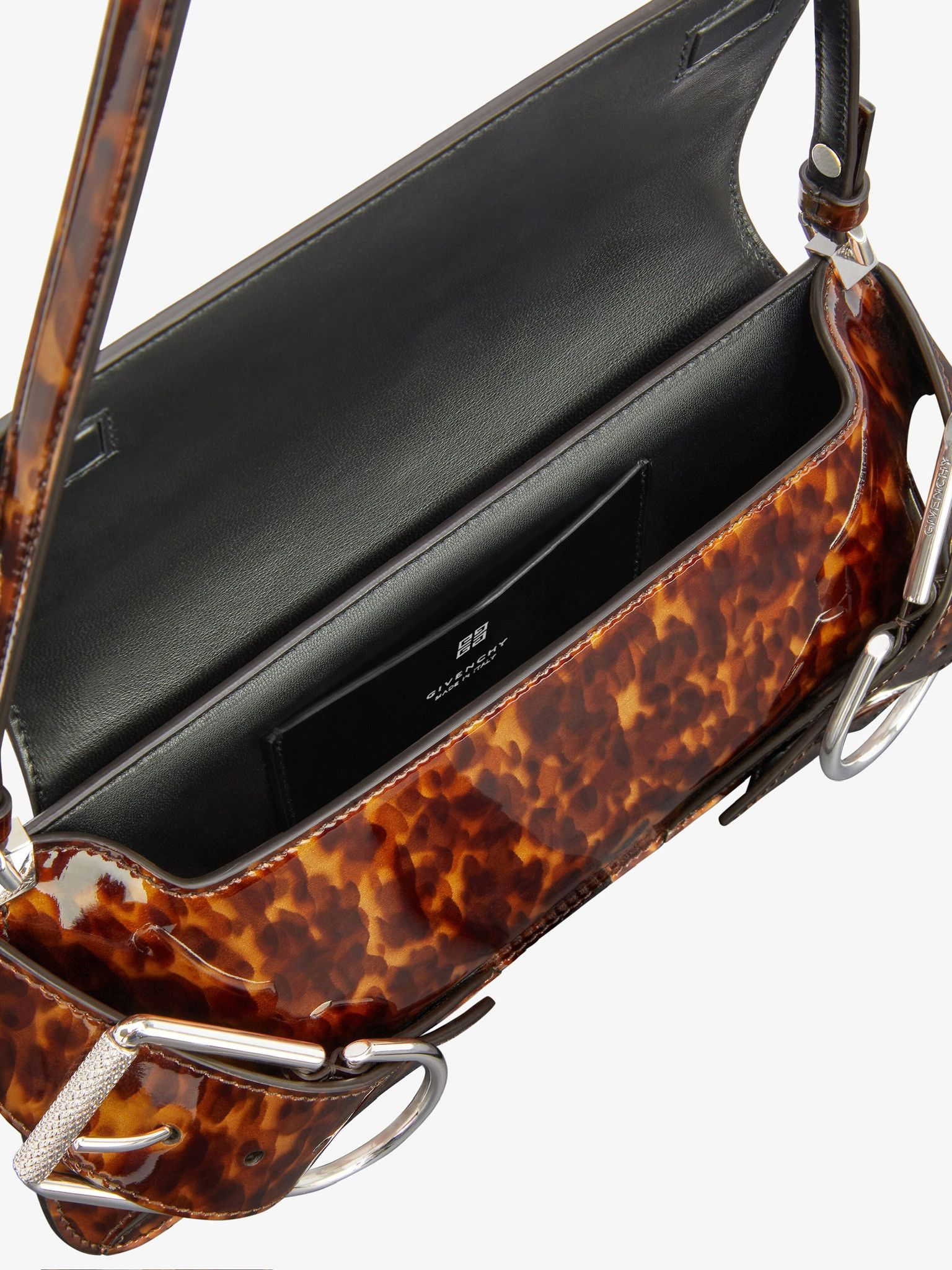 Givenchy o1w1db10325 Size: OS/Voyou Flap Bag in Black/Brown Size ONE SIZE - 3 Thumbnail