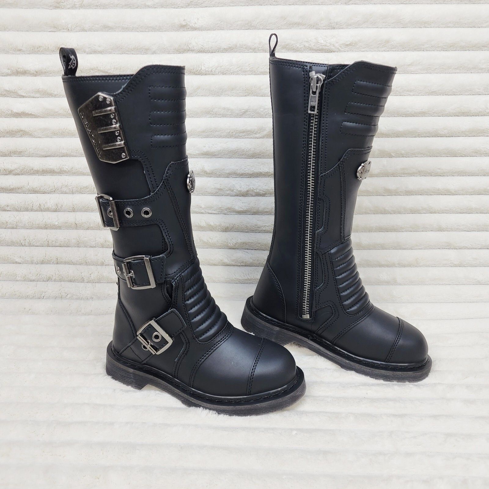 Other Bolt 405 Goth Combat Biker Knee Boots Black Matte Men Sizes Size US 12 / EU 45 - 3 Thumbnail
