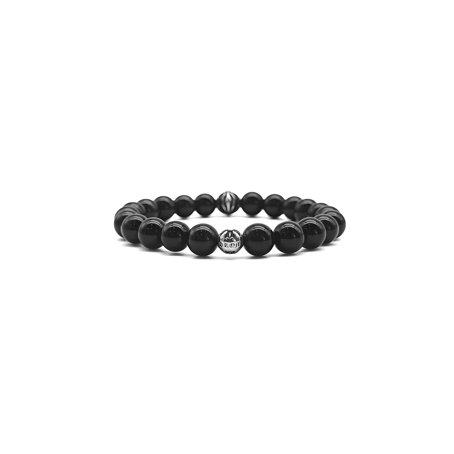 Chrome Hearts Chrome Hearts 8mm Obsidian Double Silver Cross Bracelet Size ONE SIZE - 3 Thumbnail