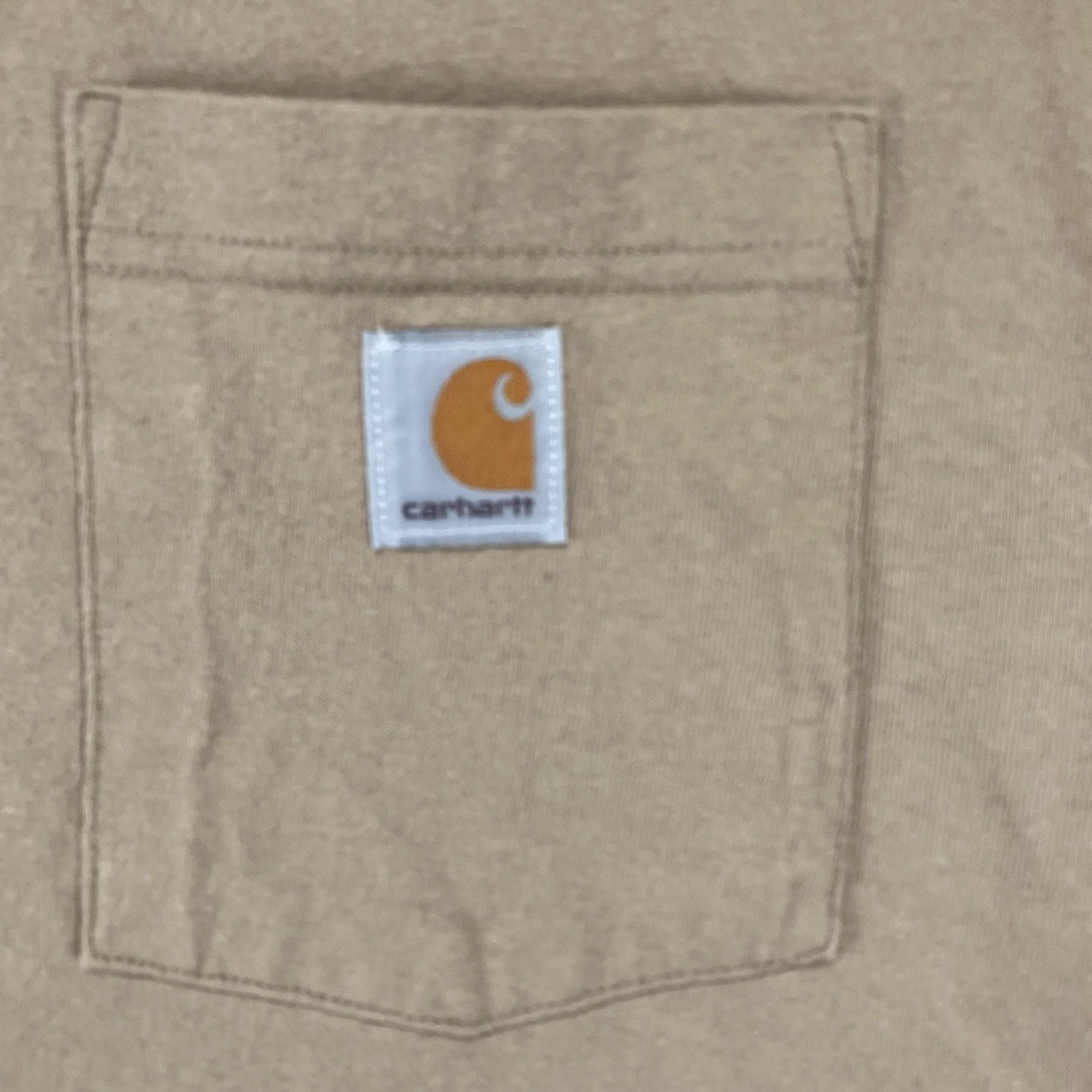 Carhartt Carhartt Mens M Short Sleeve T-Shirt Desert Brown Cotton Relaxed Fit Crew Neck Logo Pockets All Seasons Regular Type Shirt Size US M / EU 48-50 / 2 - 4 Thumbnail