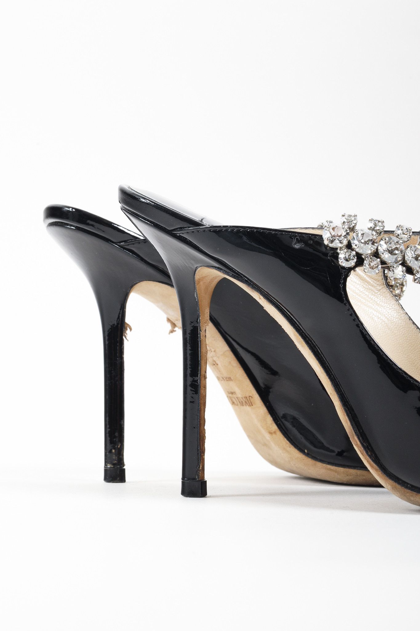 Jimmy Choo Jimmy Choo Black Bling 100 Mules Size US 7 / IT 37 - 8 Thumbnail