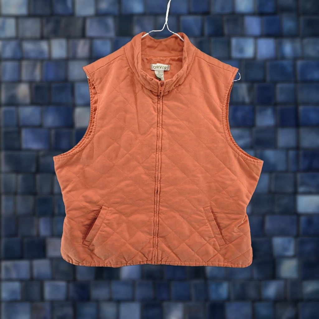 Orvis Orvis Diamond Quilted Zip Up Orange Vest Front Pockets Women's XL Outdoors SZ XL Size XL / US 12-14 / IT 48-50 - 1 Thumbnail