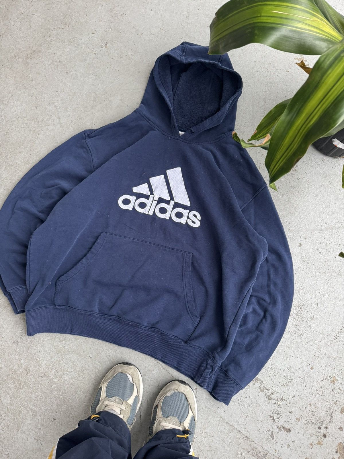 Adidas Vintage 00s Adidas Embroidered Baggy Hoodie Size US XL / EU 56 / 4 - 3 Thumbnail