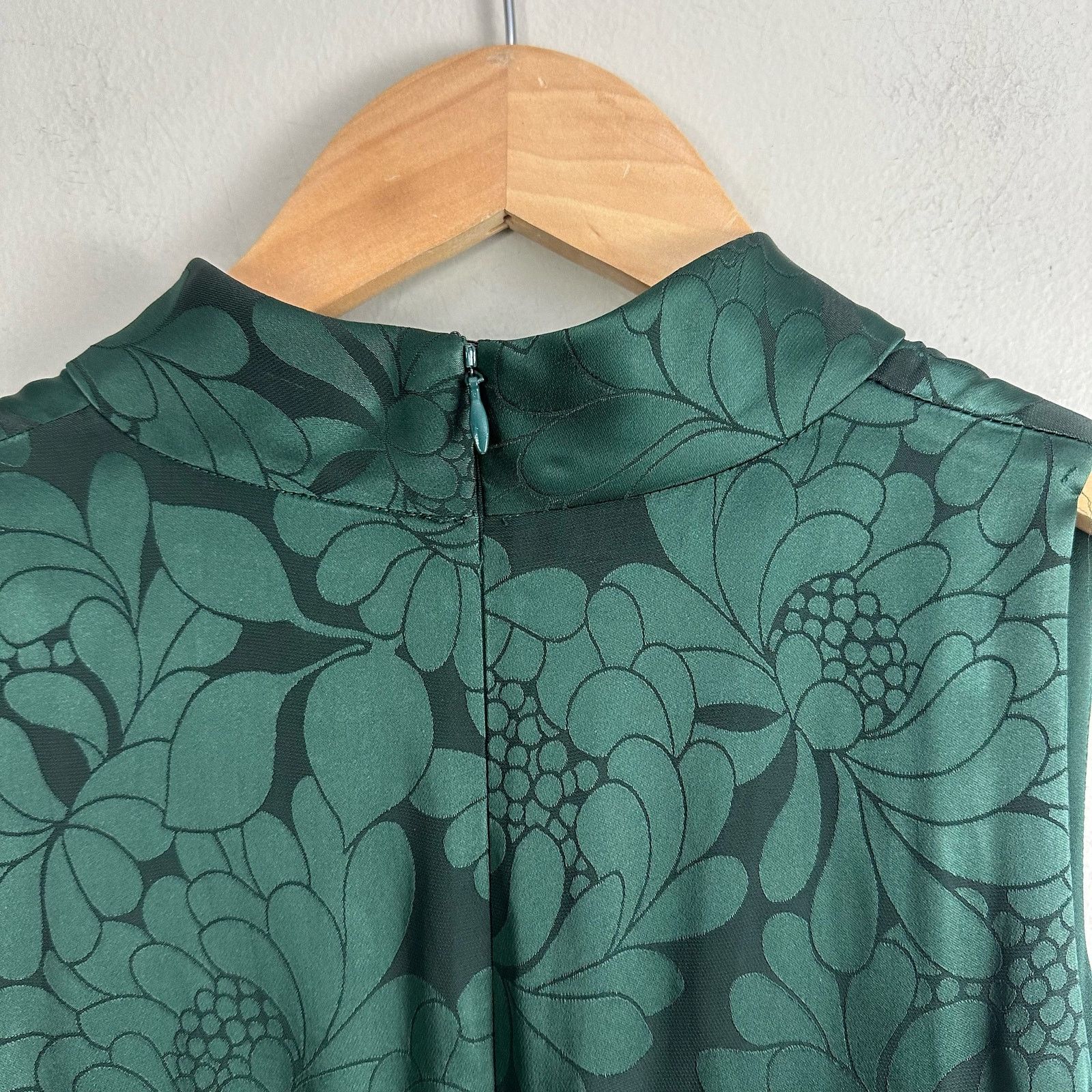 Other Shoshanna Mayburn Floral Satin Green Jacquard Gown Dress 0 Size XS / US 0-2 / IT 36-38 - 7 Thumbnail