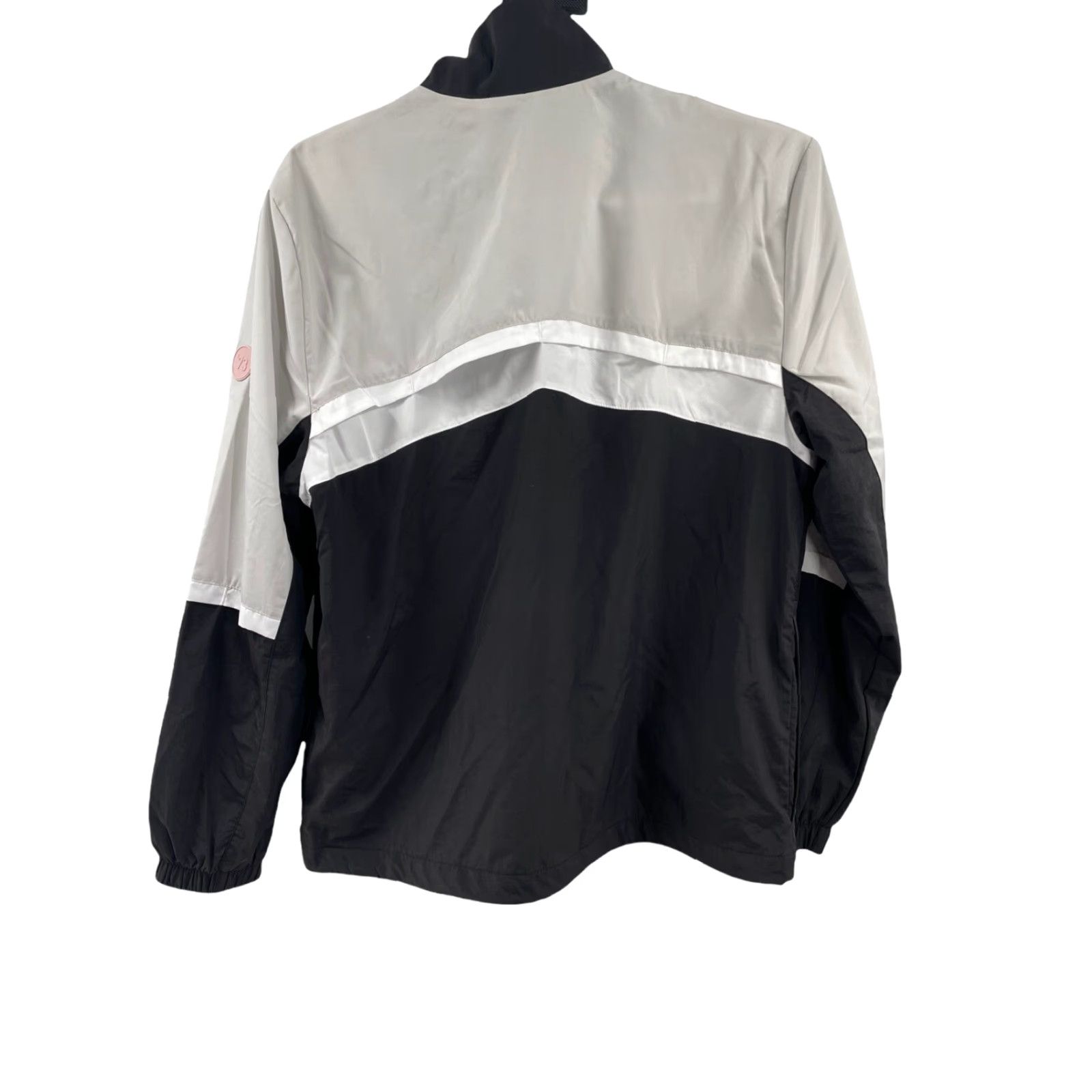Puma Puma Court Side Jacket Mens Black/White M Nylon Solid Short Sleeve Lace Up Outerwear Casual Size US M / EU 48-50 / 2 - 2 Thumbnail