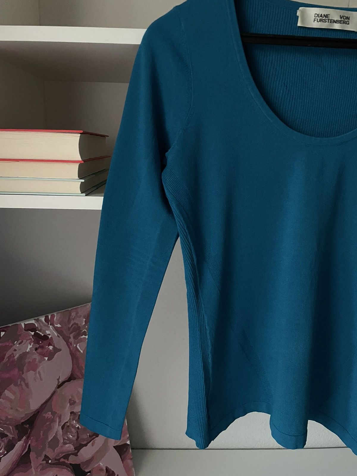 Diane von Furstenberg Diane Von Furstenberg Ribbed Knit Top Long Sleeve Avant Gard Size S / US 4 / IT 40 - 6 Thumbnail