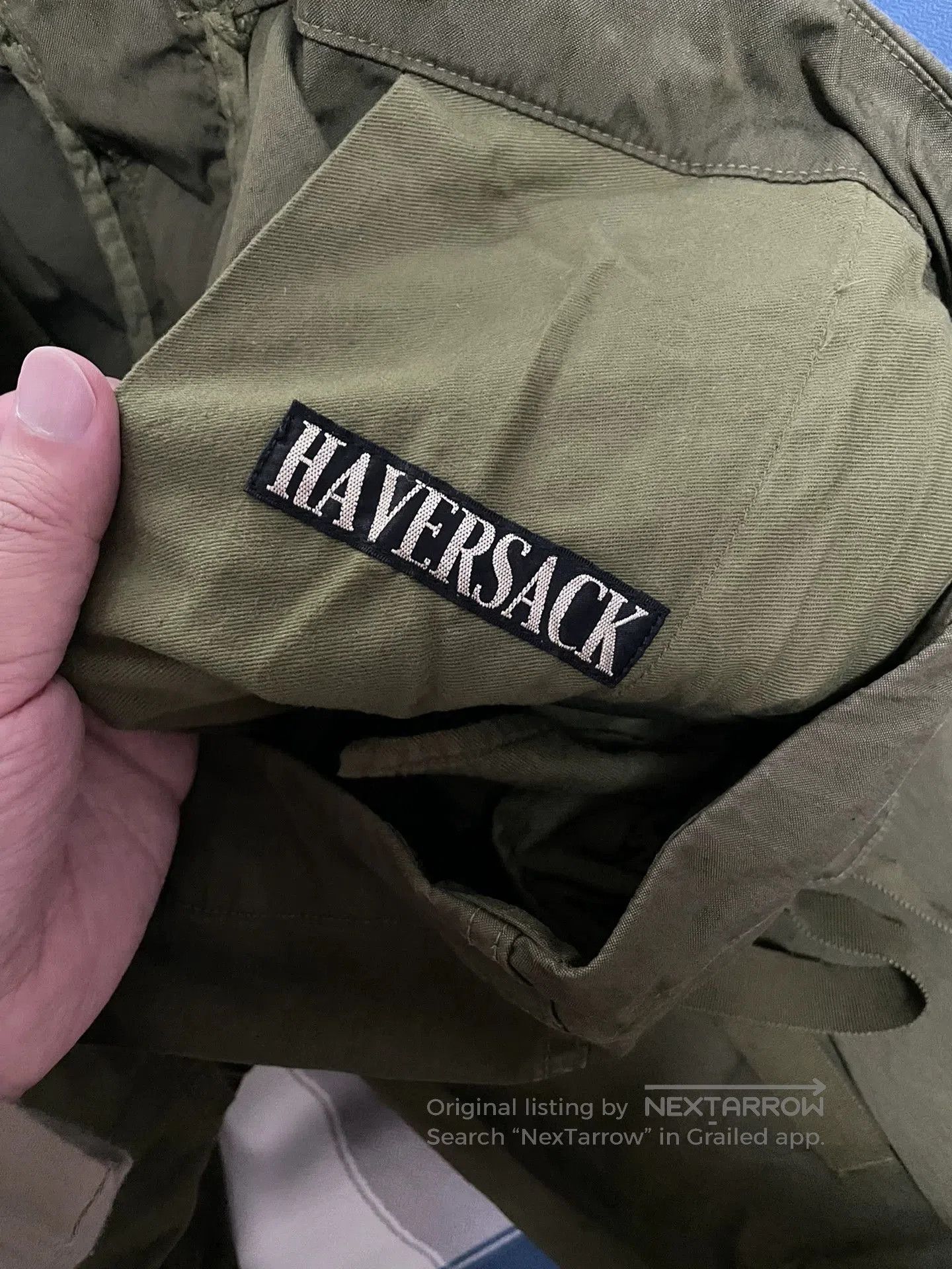 Haversack military-style cargo pants in olive green. Size US 31 - 3 Thumbnail