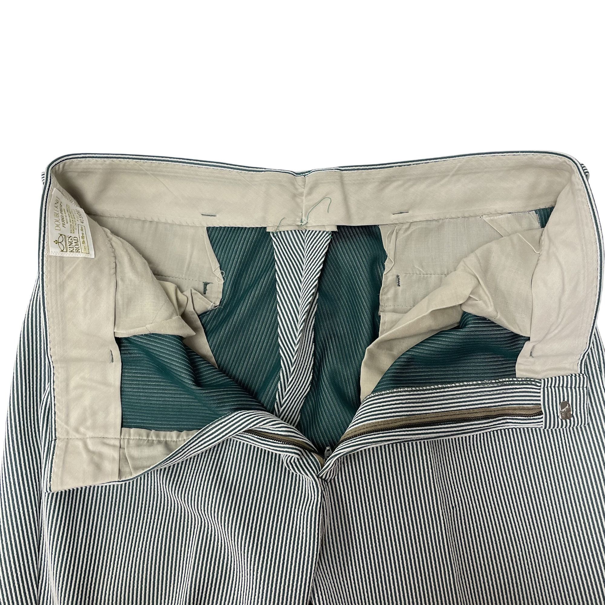 Sears Vtg Kings Road SEARS GREEN White SEERSUCKER Pants Size US 38 / EU 54 - 6 Thumbnail