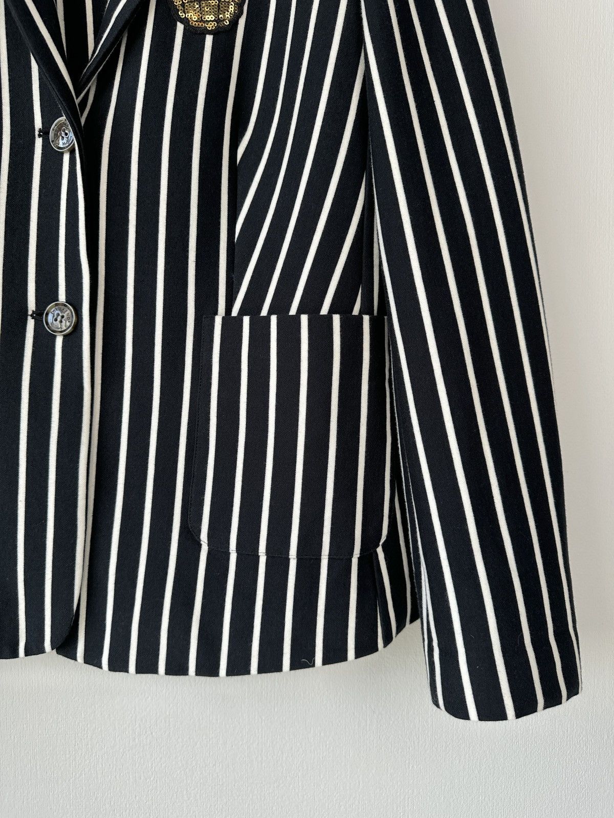 Weekend Max Mara Weekend Max Mara Striped Cotton Sport Coat Blazer Jacket Size L / US 10 / IT 46 - 7 Thumbnail