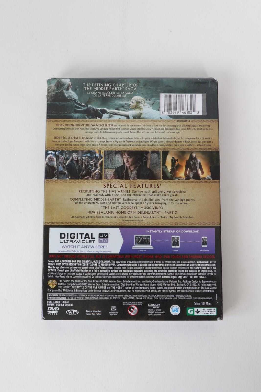 Warner Bros Warner Bros The Hobbit The Battle Of The Five Armies DVD Size ONE SIZE - 2 Thumbnail