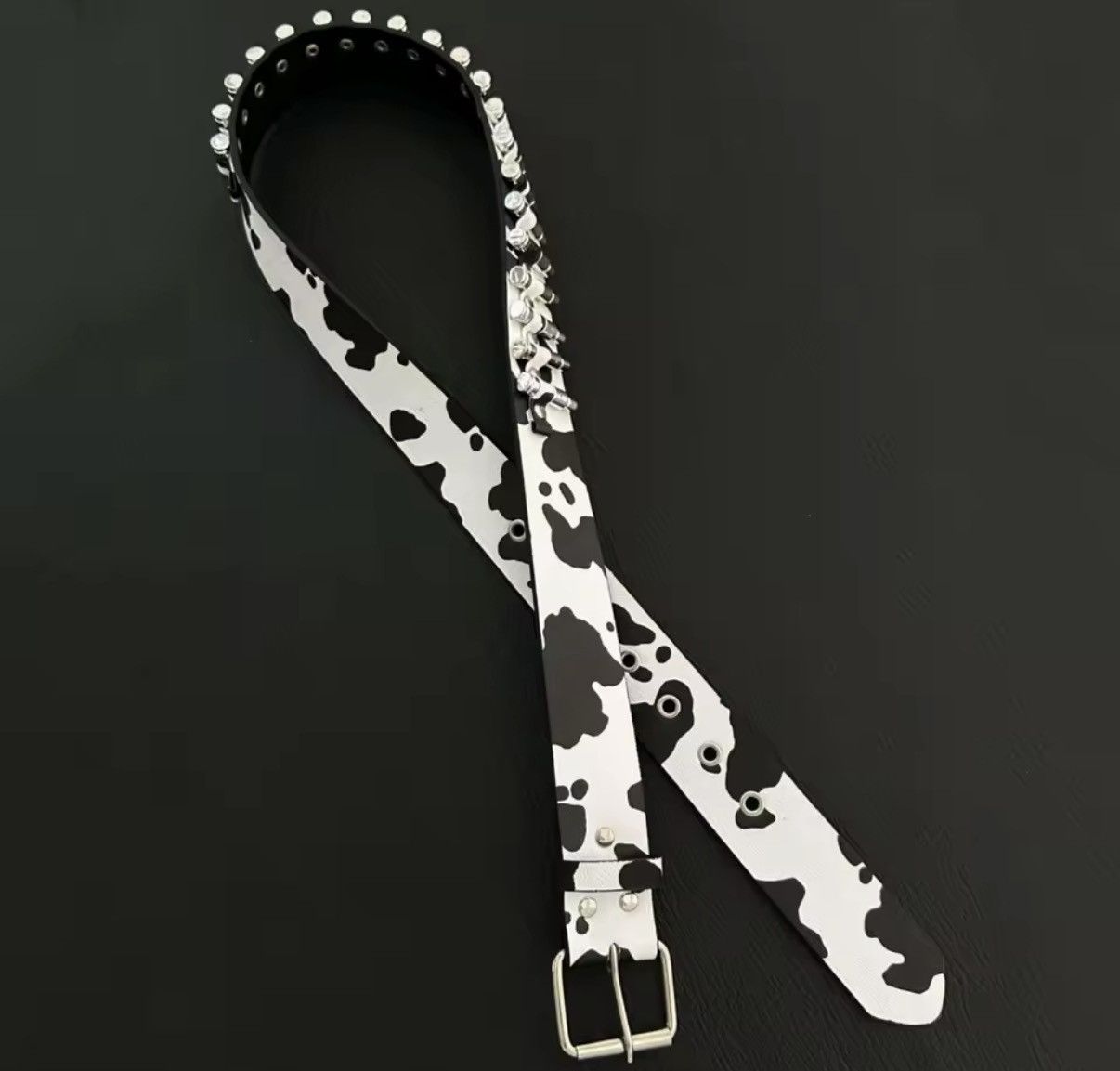 Other Streetwear Cow Print Studded Belt Size ONE SIZE - 2 Thumbnail
