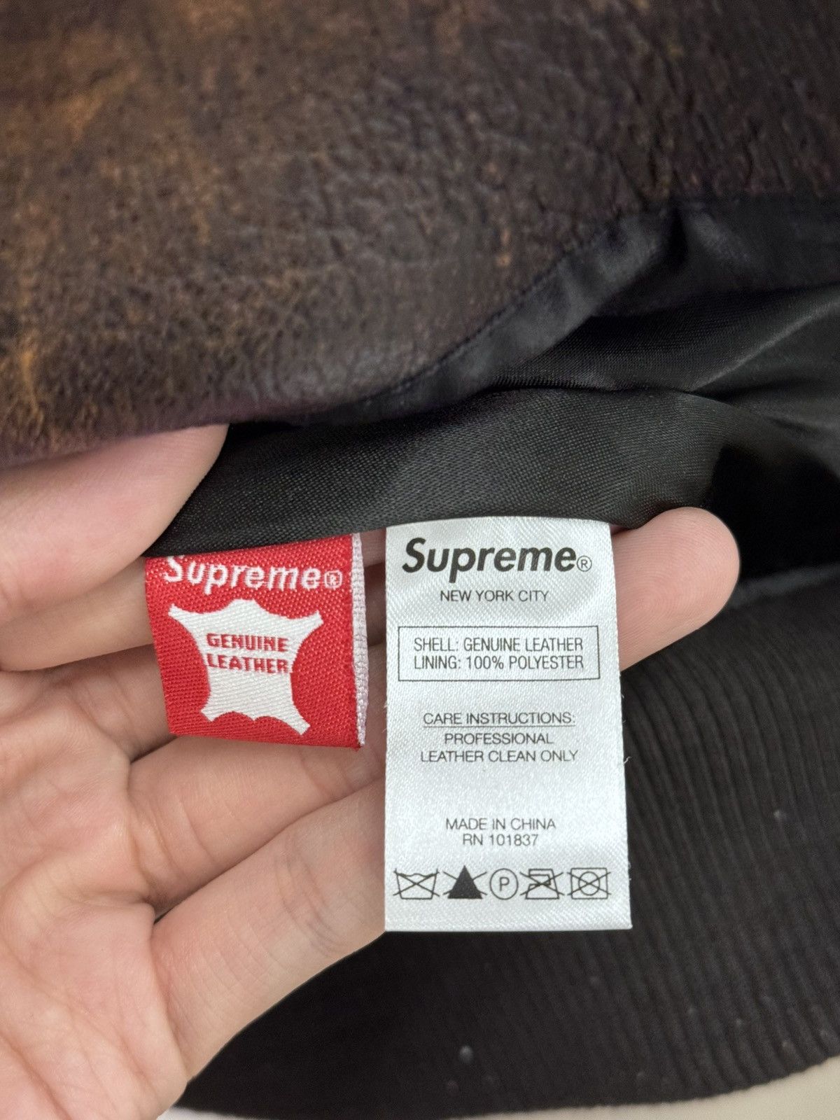 Supreme Supreme Worn Leather Varsity Jacket Size US L / EU 52-54 / 3 - 5 Thumbnail
