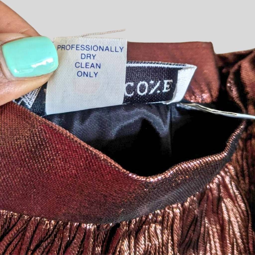 Evan Picone Vintage Evan Picone Brown Metallic Pleated Midi Skirt Size 4 Size 27" / US 4 / IT 40 - 9 Thumbnail