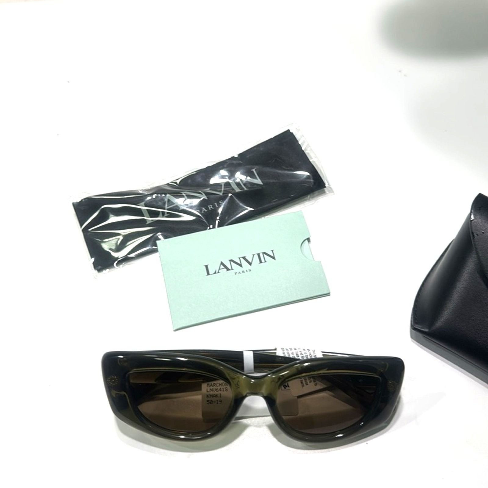 Lanvin Lanvin Daisy 50mm Rectangle Sunglasses Forest Green Size ONE SIZE - 9 Thumbnail