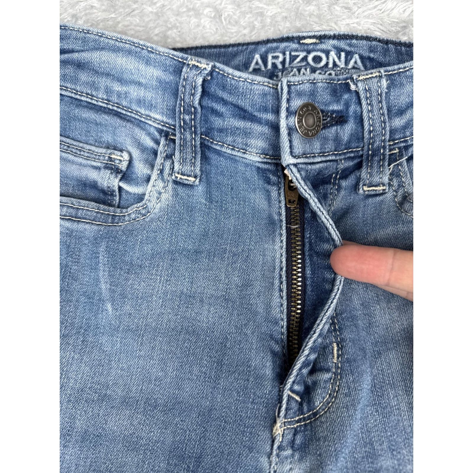 Vintage Arizona Jean Co Jeans Womens 1 Blue Skinny Stretch Mid Rise Five Pocket Denim Jeans Size 25" / US 0 / IT 36 - 5 Thumbnail