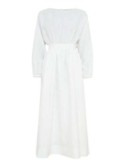 Chloe o1loc1c10425 Boat-Neck Flared Dress in White Size S / US 4 / IT 40 - 2 Thumbnail