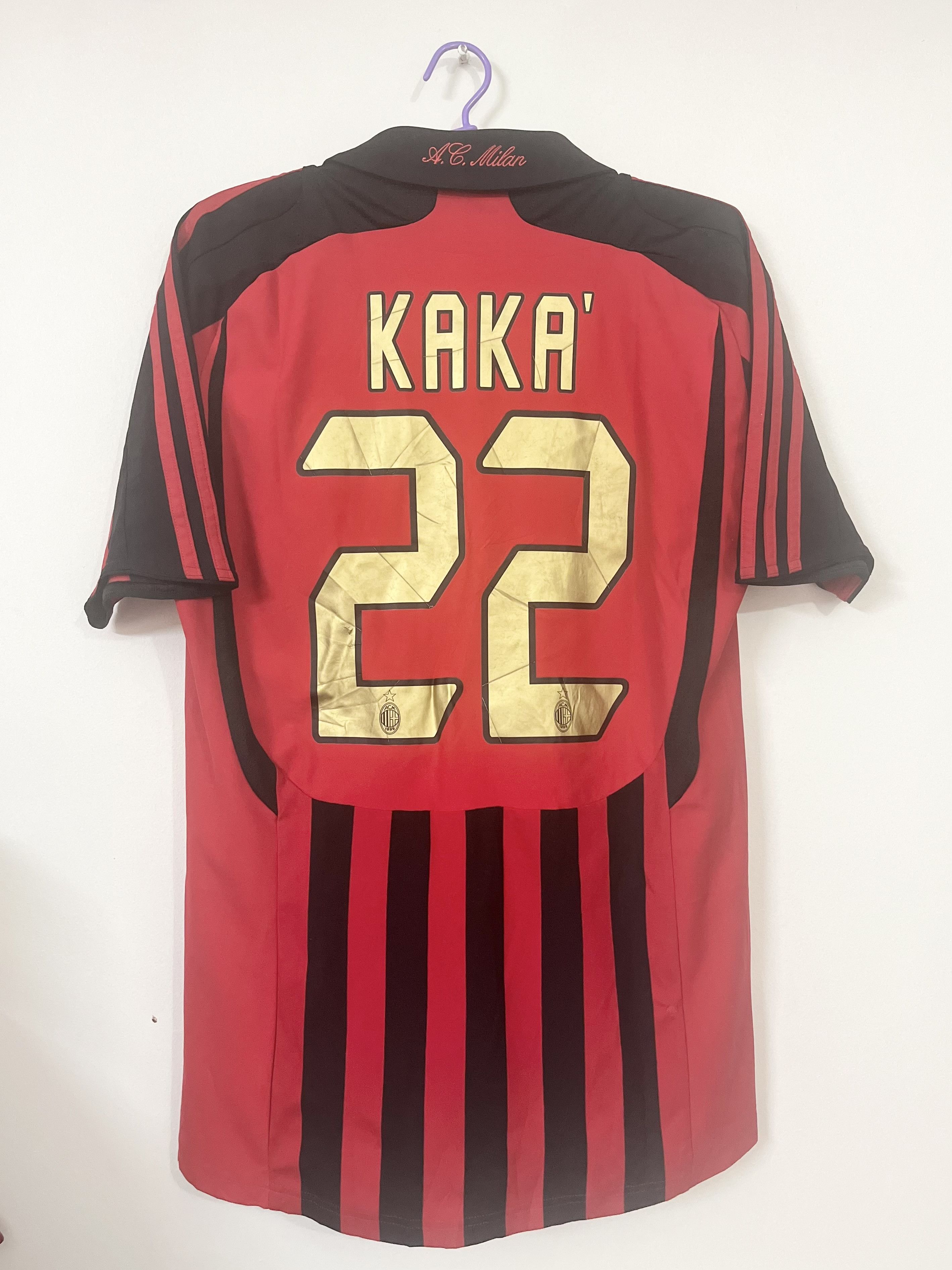 image of Adidas x Soccer Jersey Ac Milan 2007, Kaka in Red, Men's (Size Small)