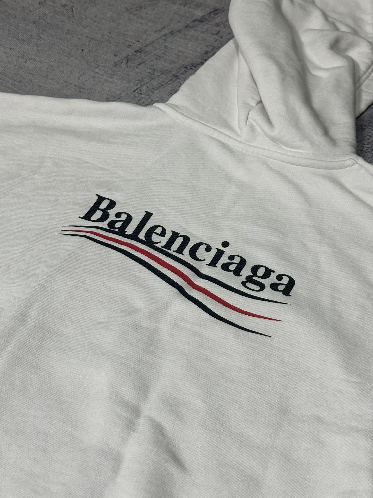 Balenciaga Balenciaga Sweatshirt Political Logo Print White Hoodie Size XS / US 0-2 / IT 36-38 - 6 Thumbnail