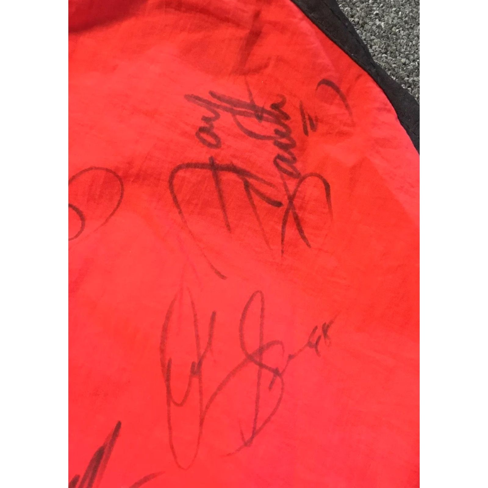 NASCAR VINTAGE NASCAR Bomber Jacket Men S Red Grunge 90s Autographed Kyle Larson Driving Race Car Signed Autograph Dale Earnhardt Winston Final Sale Only Size US S / EU 44-46 / 1 - 7 Thumbnail