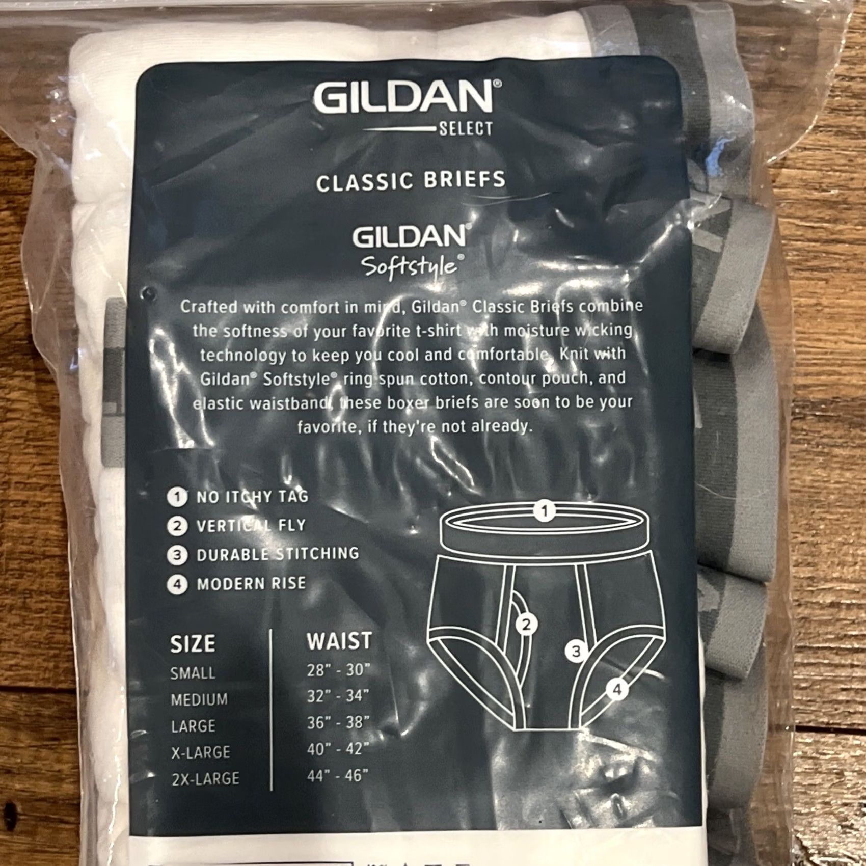 Gildan Gildan Select Men’s 2XL Briefs 44”-46” 100% Ring Spun Cotton Modern Rise 6 Pack White Size US 39 - 5 Thumbnail