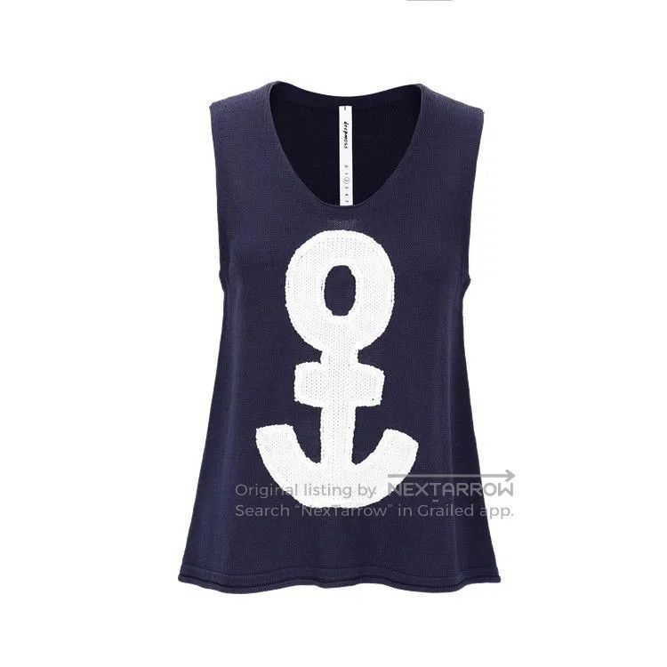 Deepmoss Navy Knit Vest Size One.