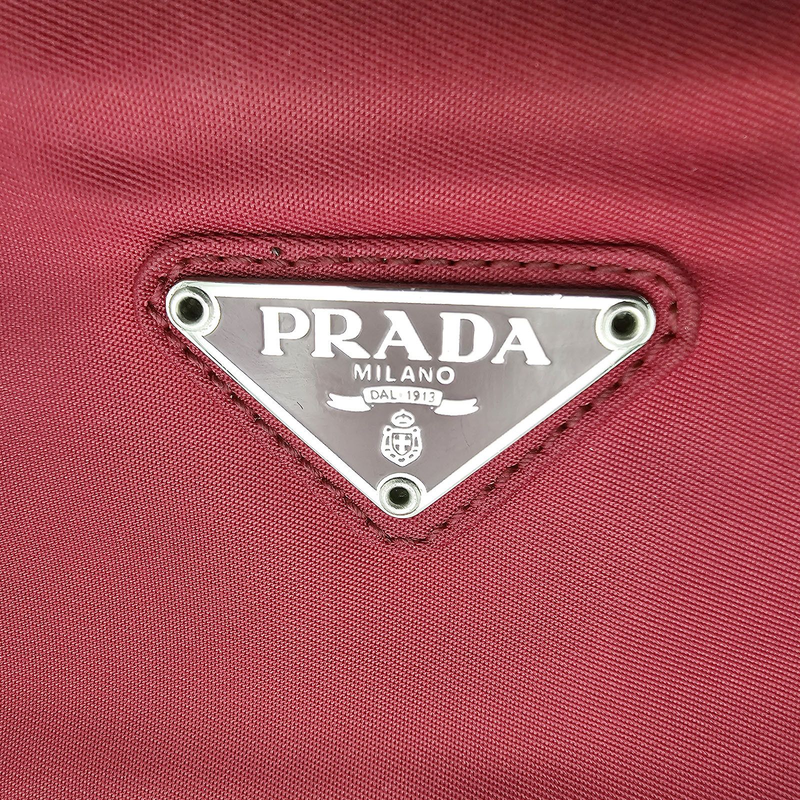 Prada Prada Tessuto Deep Red Burgundy Nylon Shopping Tote Size ONE SIZE - 7 Thumbnail