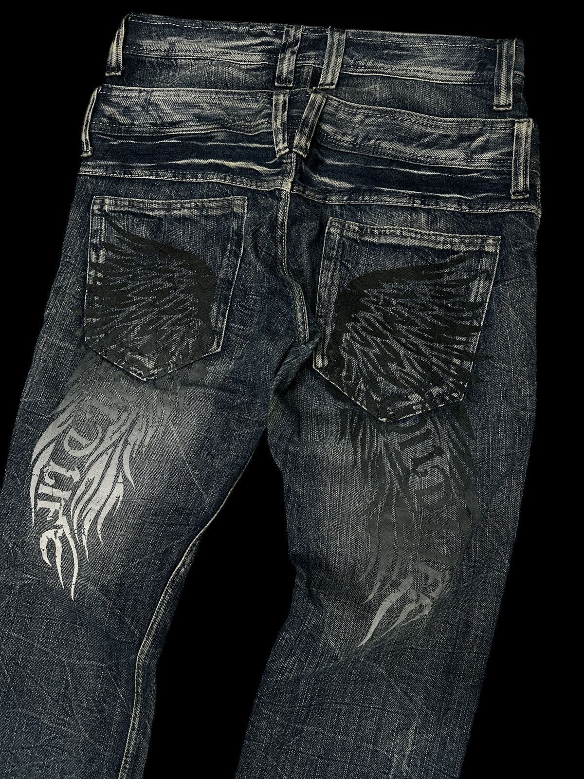 Kapital Flare💥 Skull Bones Flare Double Waist Design Embroid🎌 Size US 34 / EU 50 - 5 Thumbnail
