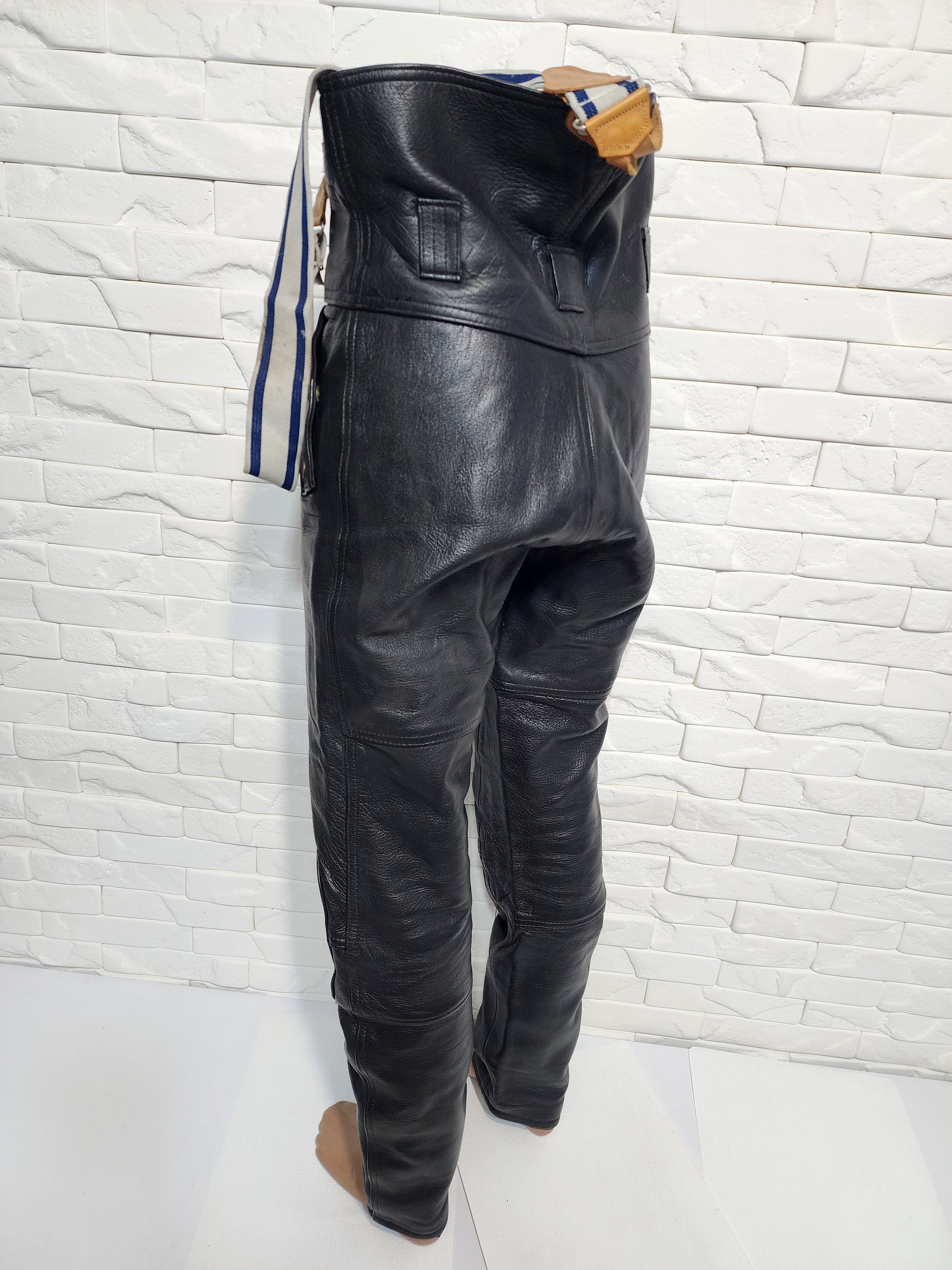 Genuine Leather Men's leather black biker pants. Size US 32 / EU 48 - 7 Thumbnail