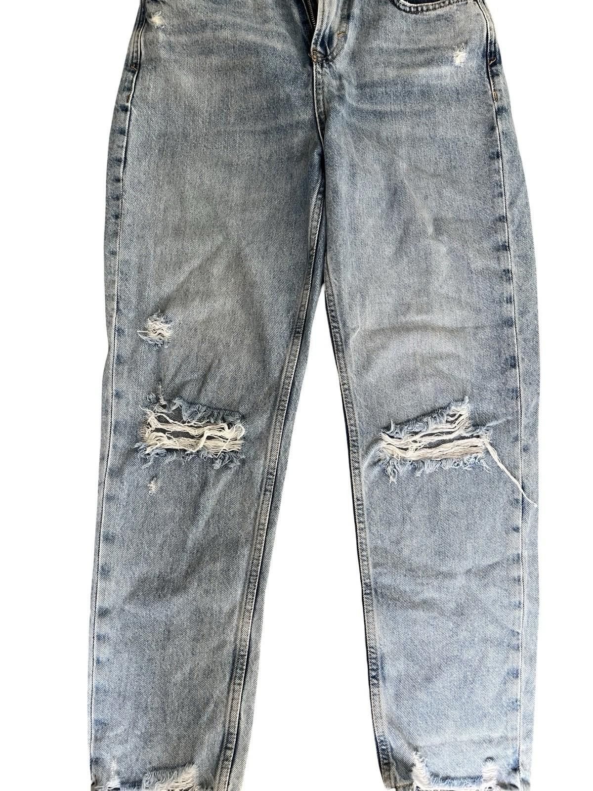 Zara Zara Women's Distressed Light Wash Denim Jeans Size 27" / US 4 / IT 40 - 3 Thumbnail