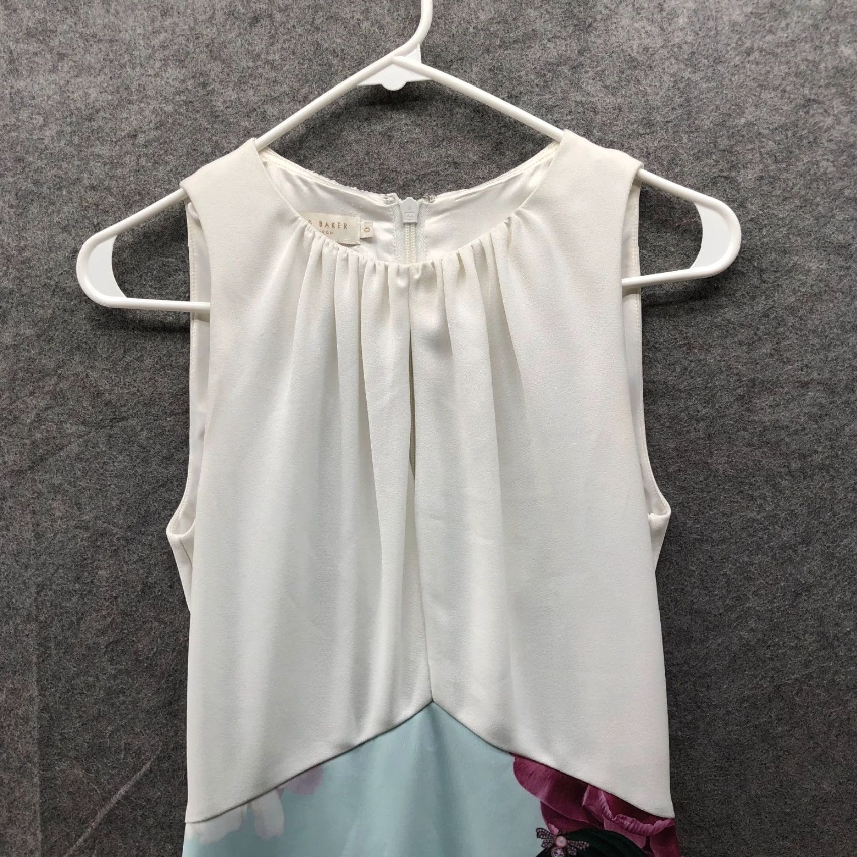 Ted Baker Ted Baker Dress Womens 2 Sleeveless White Floral Bodycon Size XS / US 0-2 / IT 36-38 - 3 Thumbnail