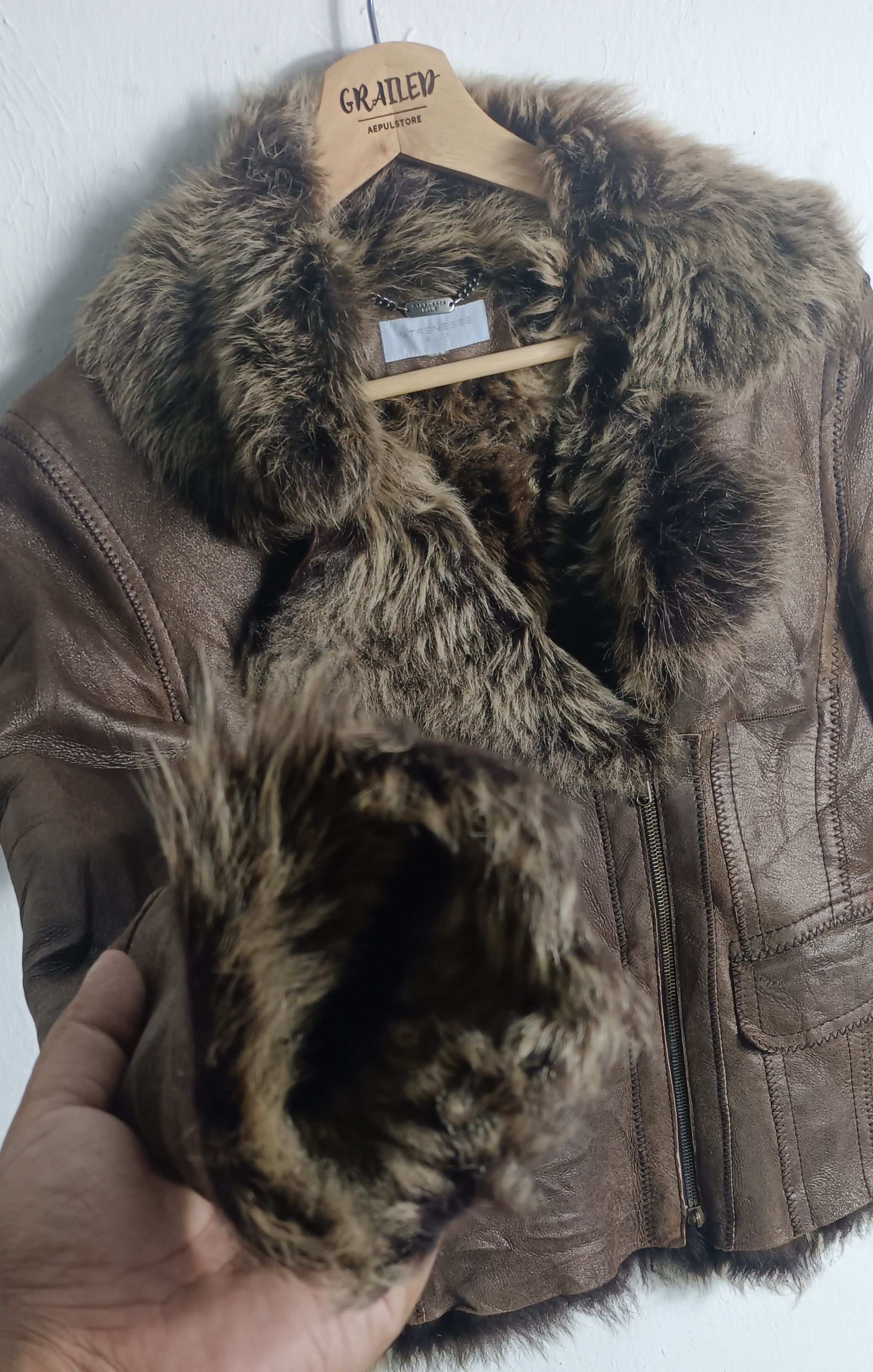 STRENESSE Vintage💥 Strenesse Blue RIRI zipper Learther Jacket Size US S / EU 44-46 / 1 - 11 Thumbnail