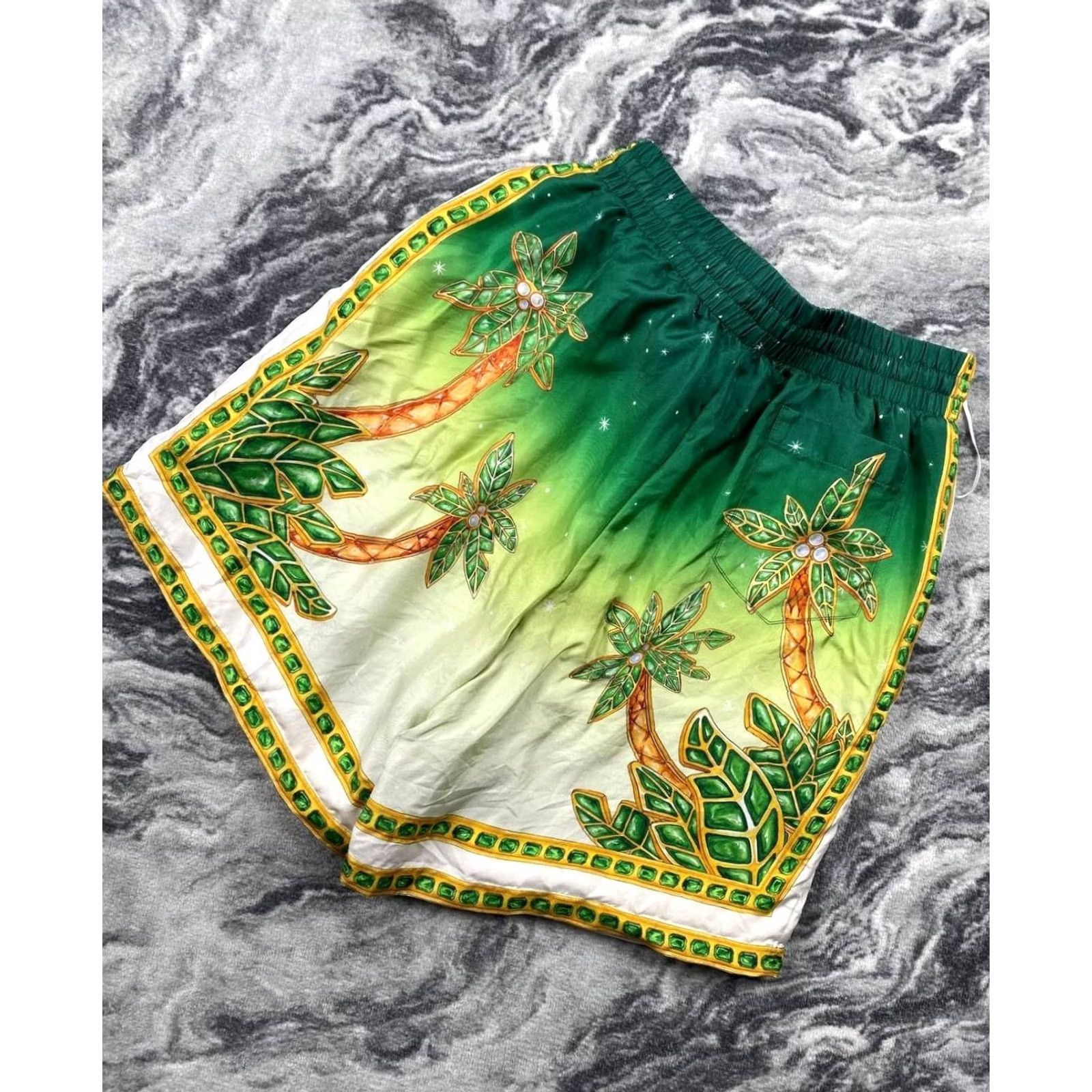 Casablanca Casablanca Silk Shorts Men S Bermuda Casual Drawstring Multicolor Summer Size US 29 - 7 Thumbnail